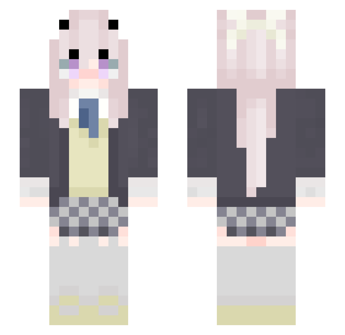 Warjiner Minecraft skin, front and back view