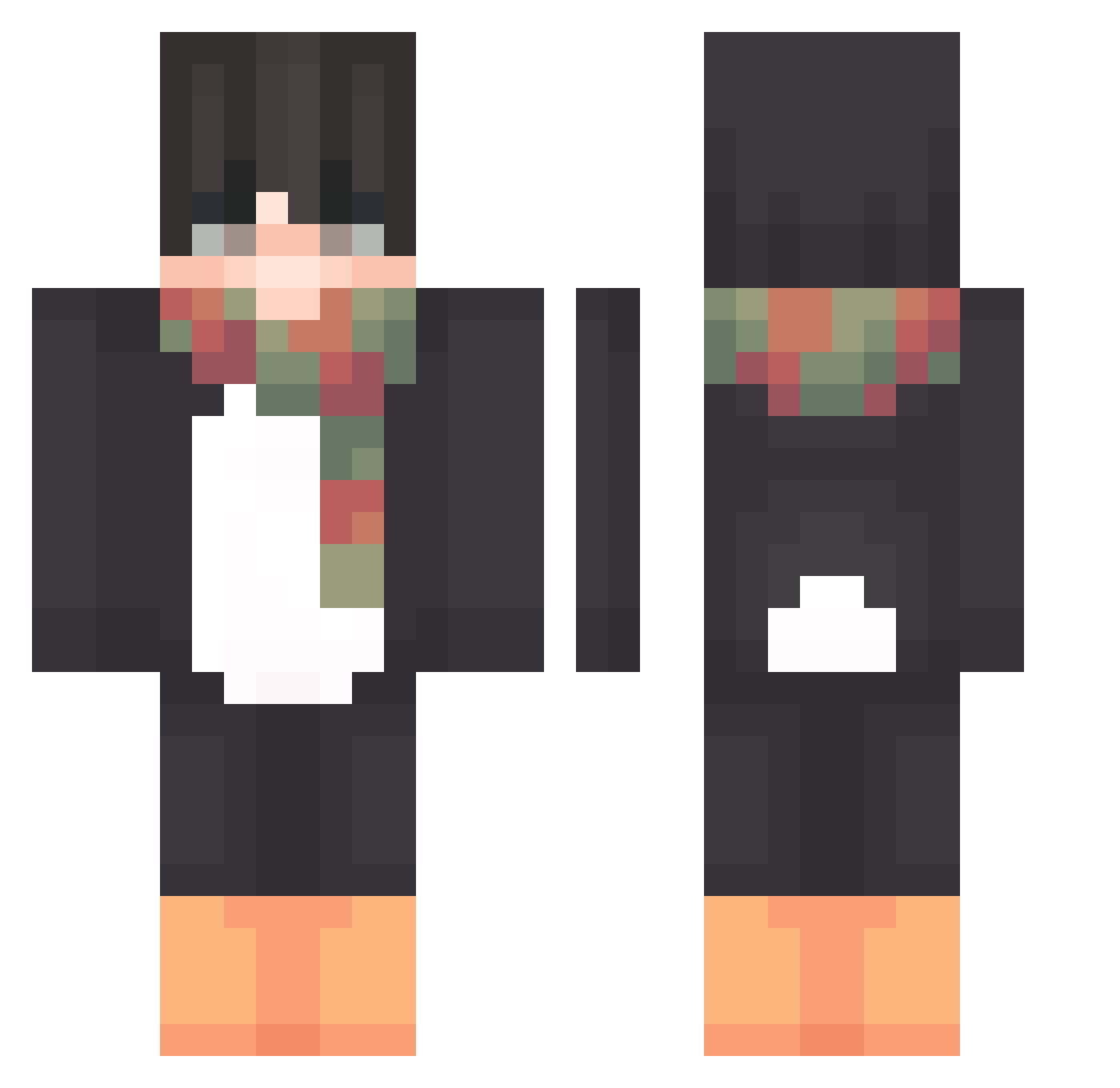 Slayer0o Minecraft skin, front and back view