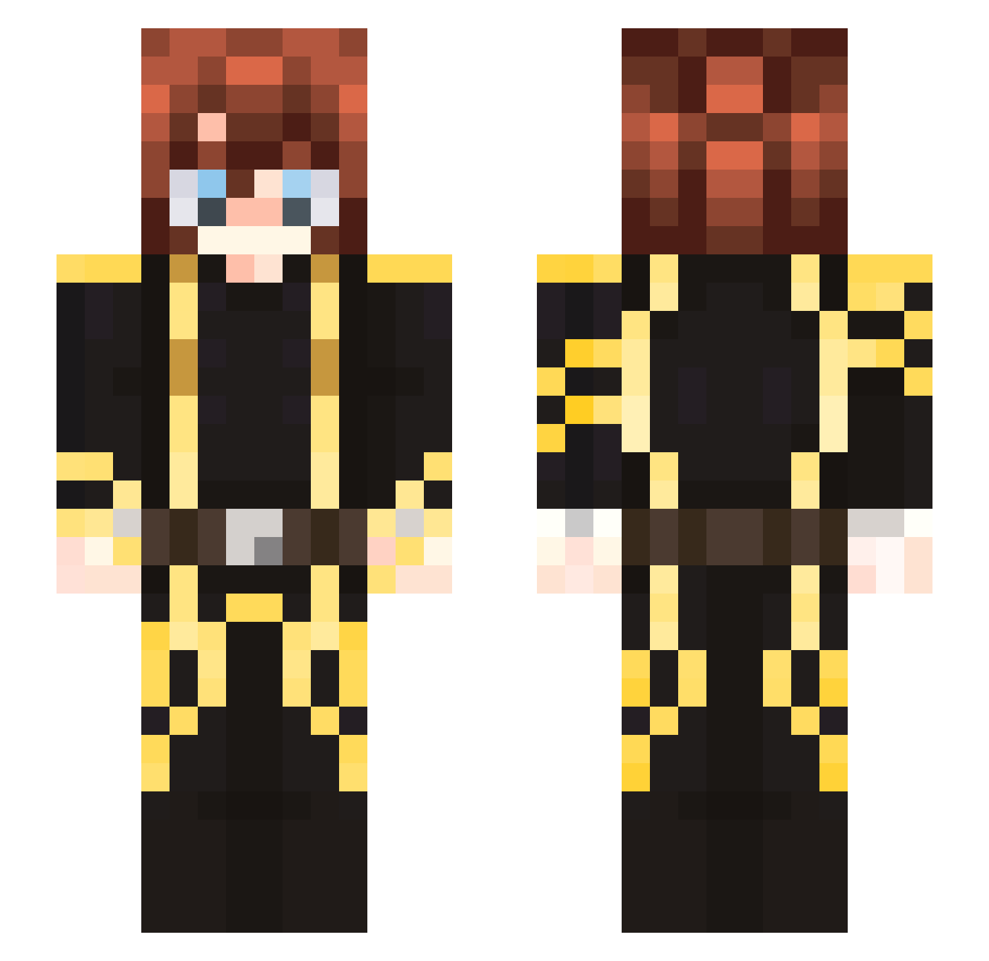 Helcurt911 Minecraft skin, front and back view