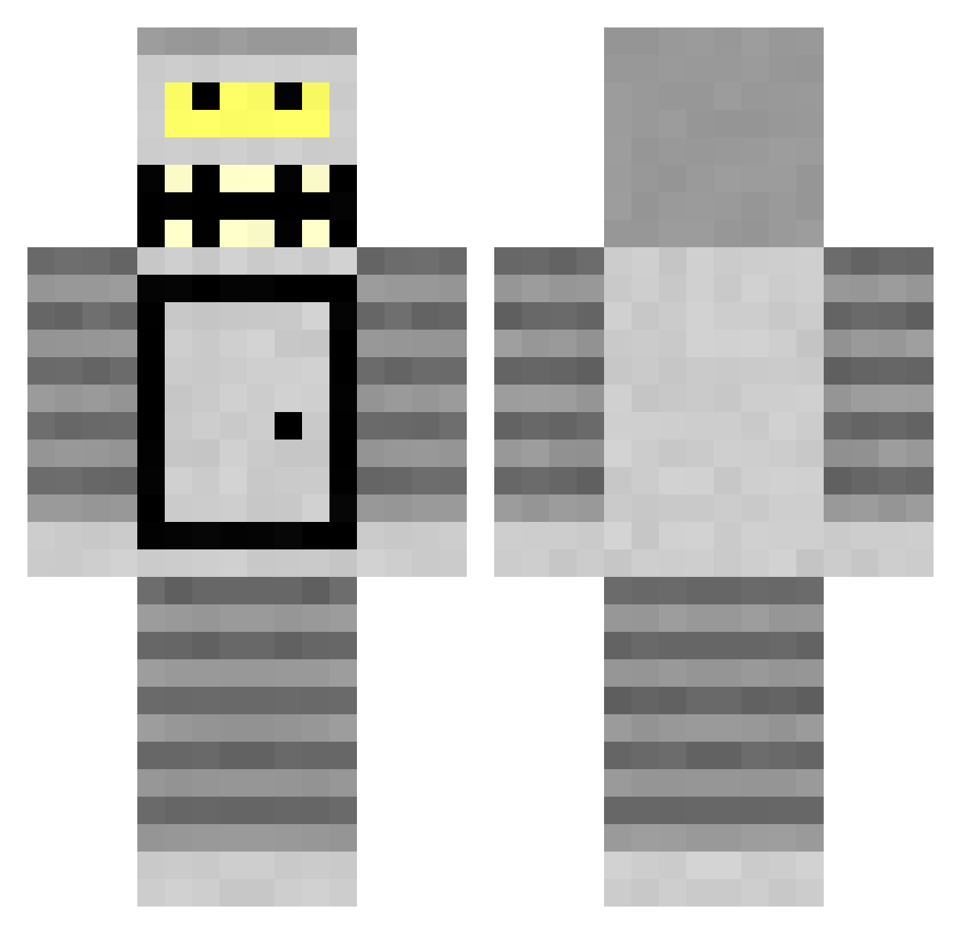 Sevect Minecraft skin, front and back view