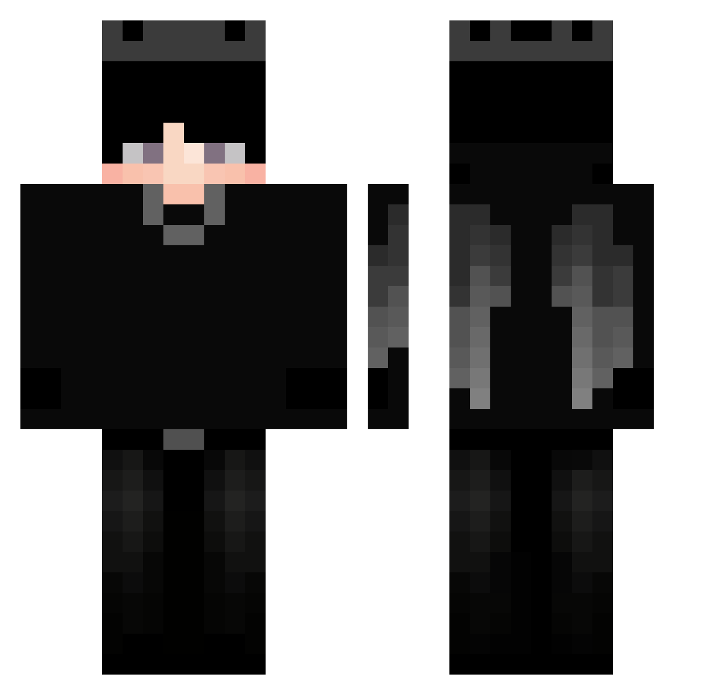 xvnty Minecraft skin, front and back view