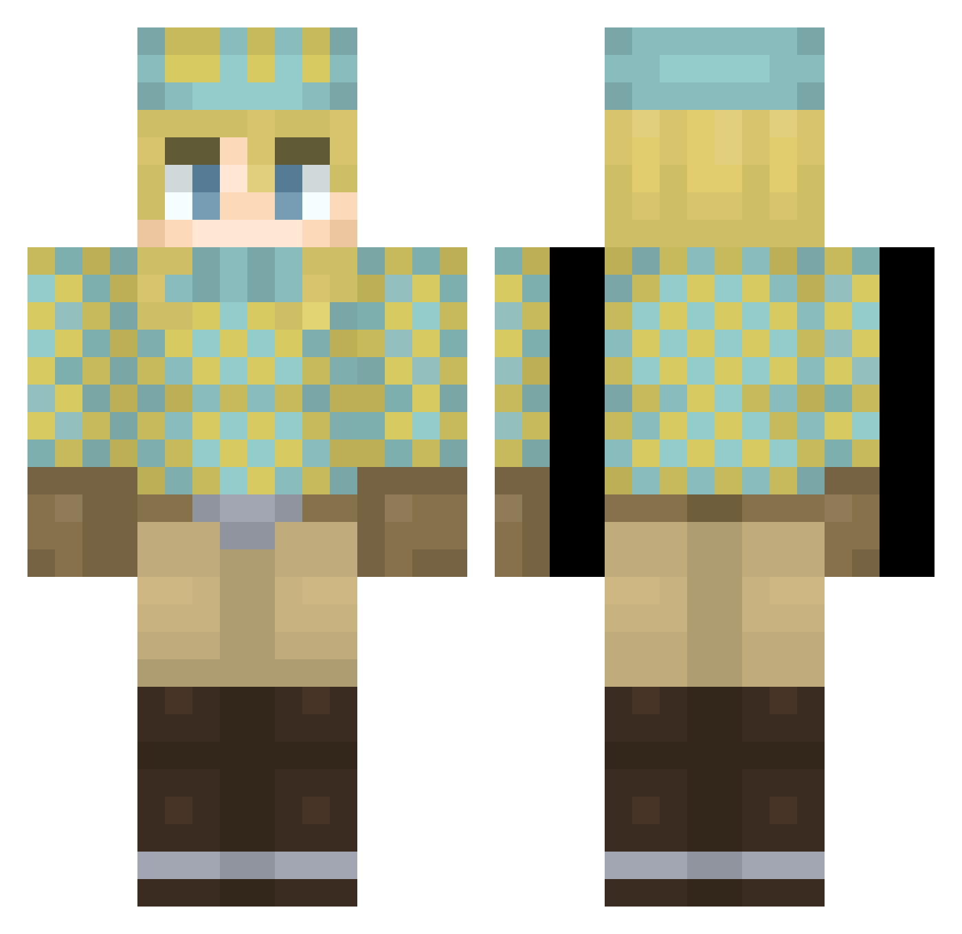 youraverage_fish Minecraft skin, front and back view