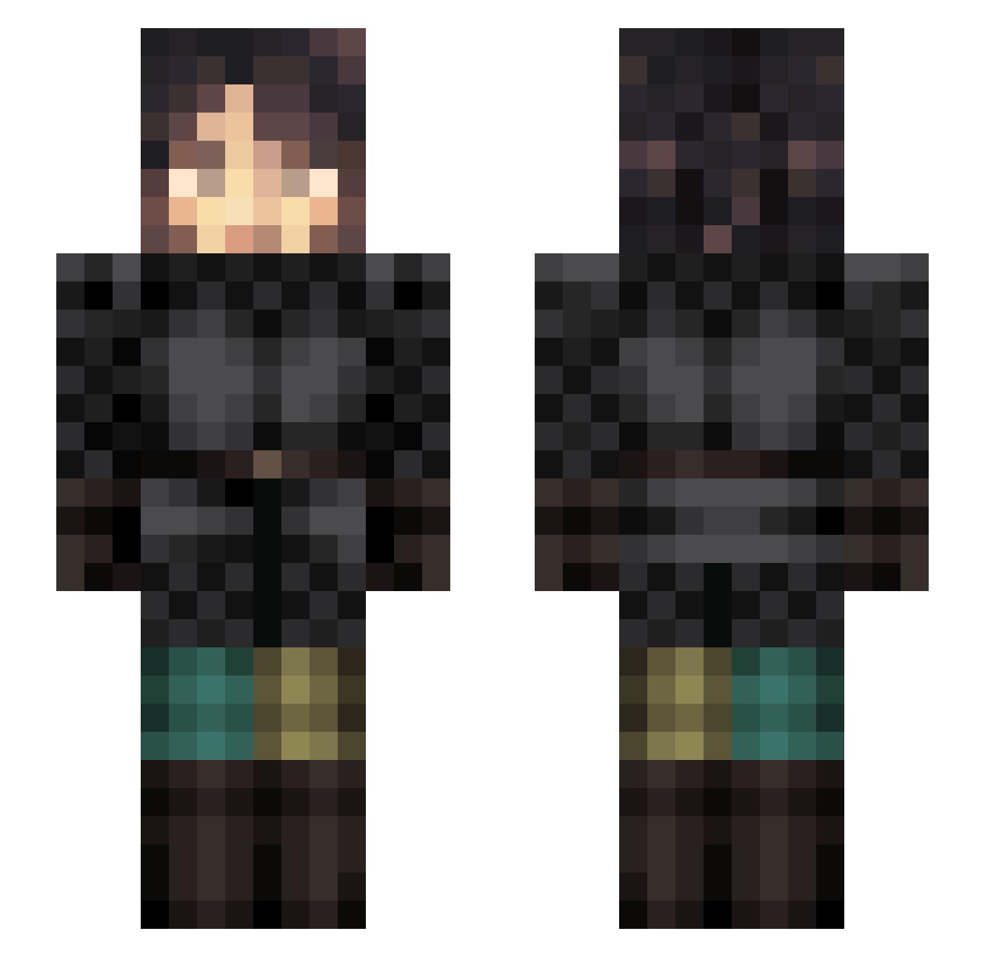 seraph1cx Minecraft skin, front and back view