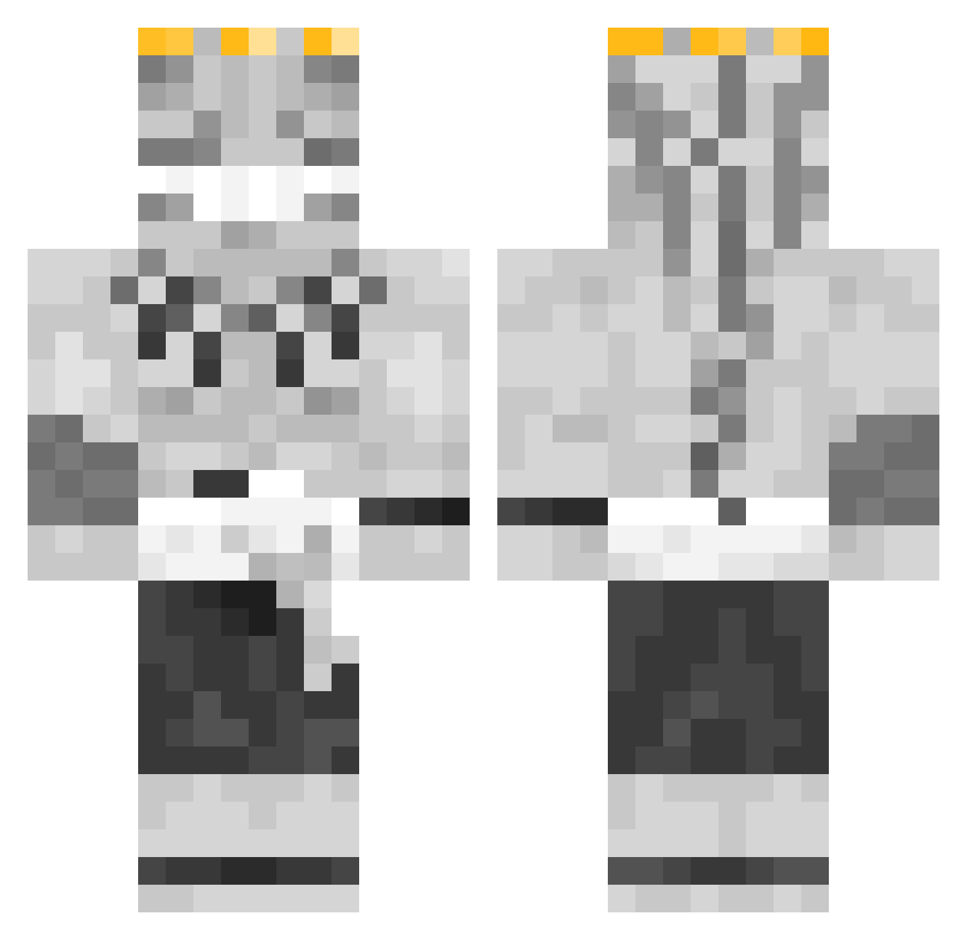 ChristianCal Minecraft skin, front and back view