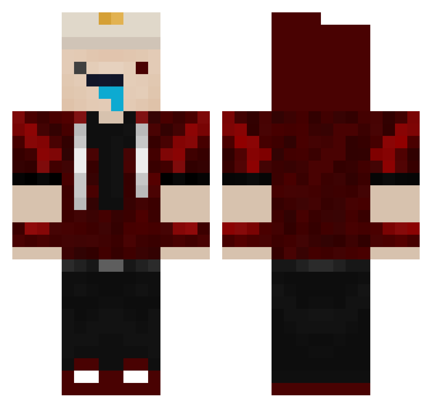 Garlic Minecraft skin, front and back view