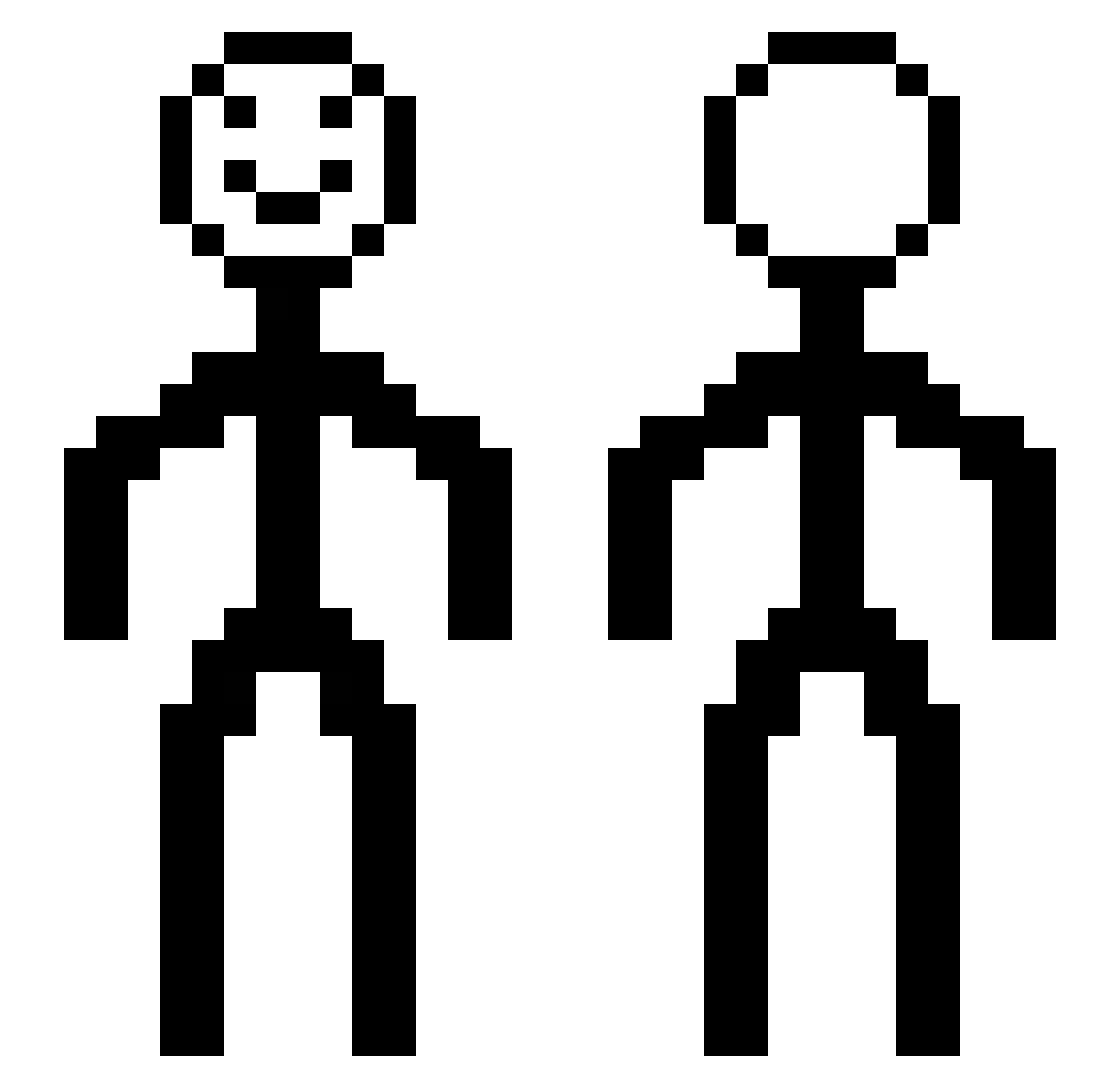 telegraphic Minecraft skin, front and back view