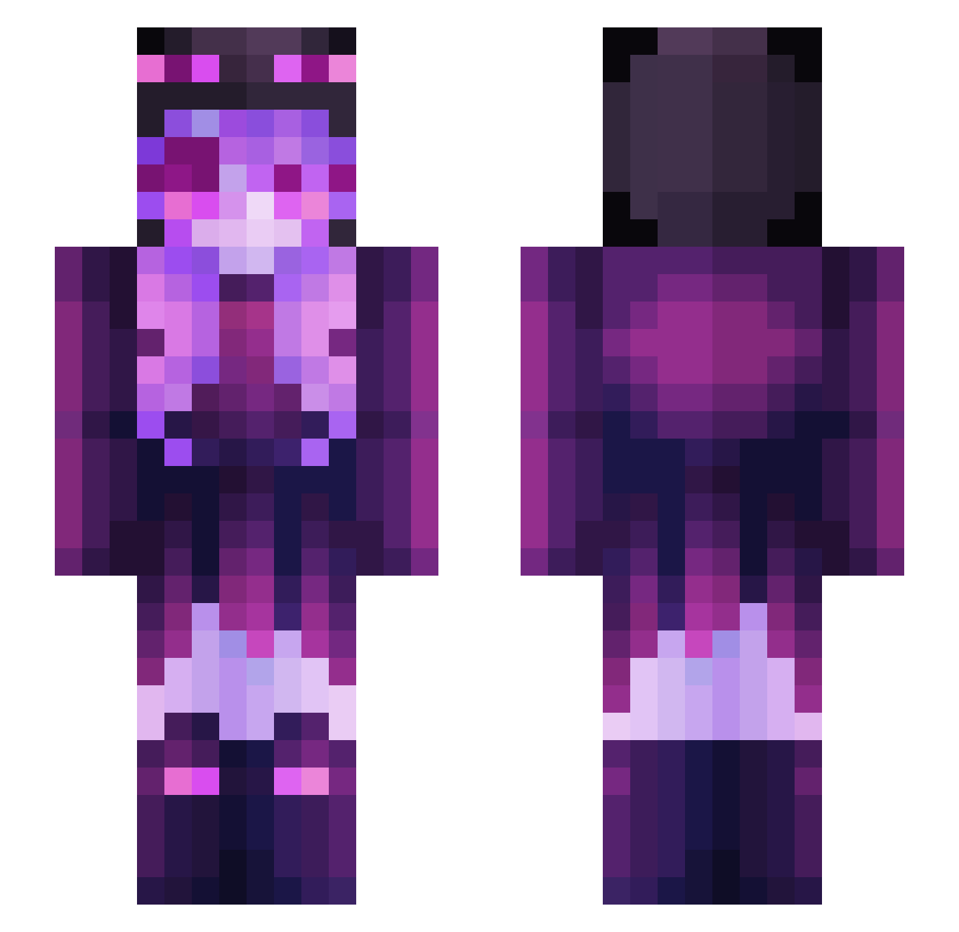 randilion Minecraft skin, front and back view