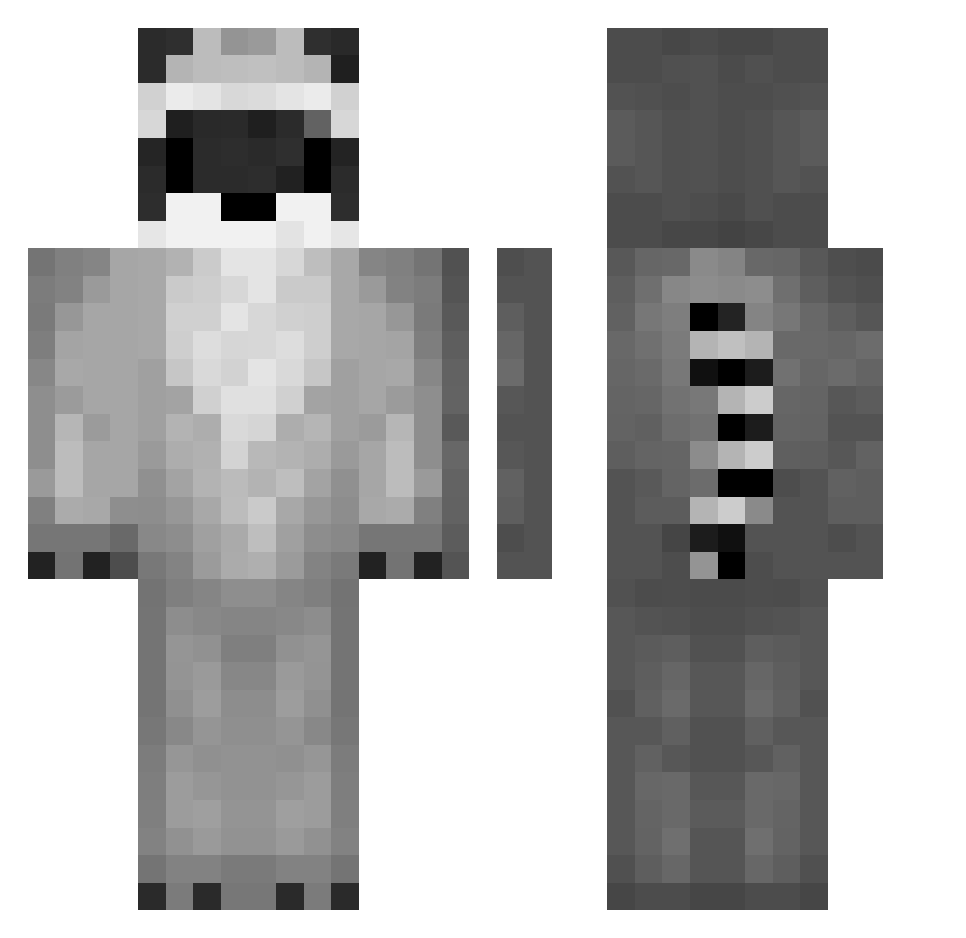 Ezxork Minecraft skin, front and back view
