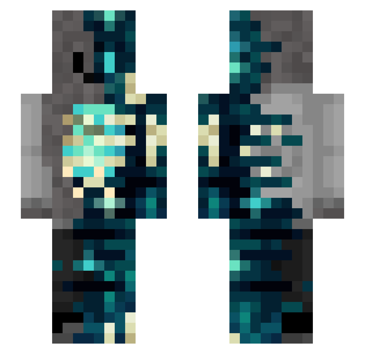 aandabear Minecraft skin, front and back view