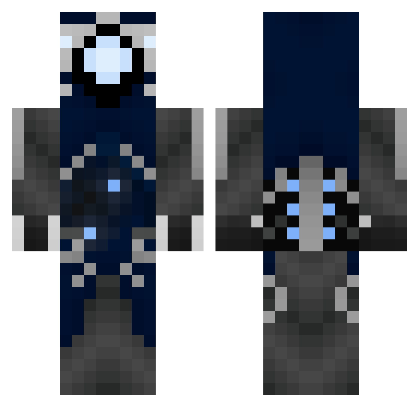 Prometeo87 Minecraft skin, front and back view