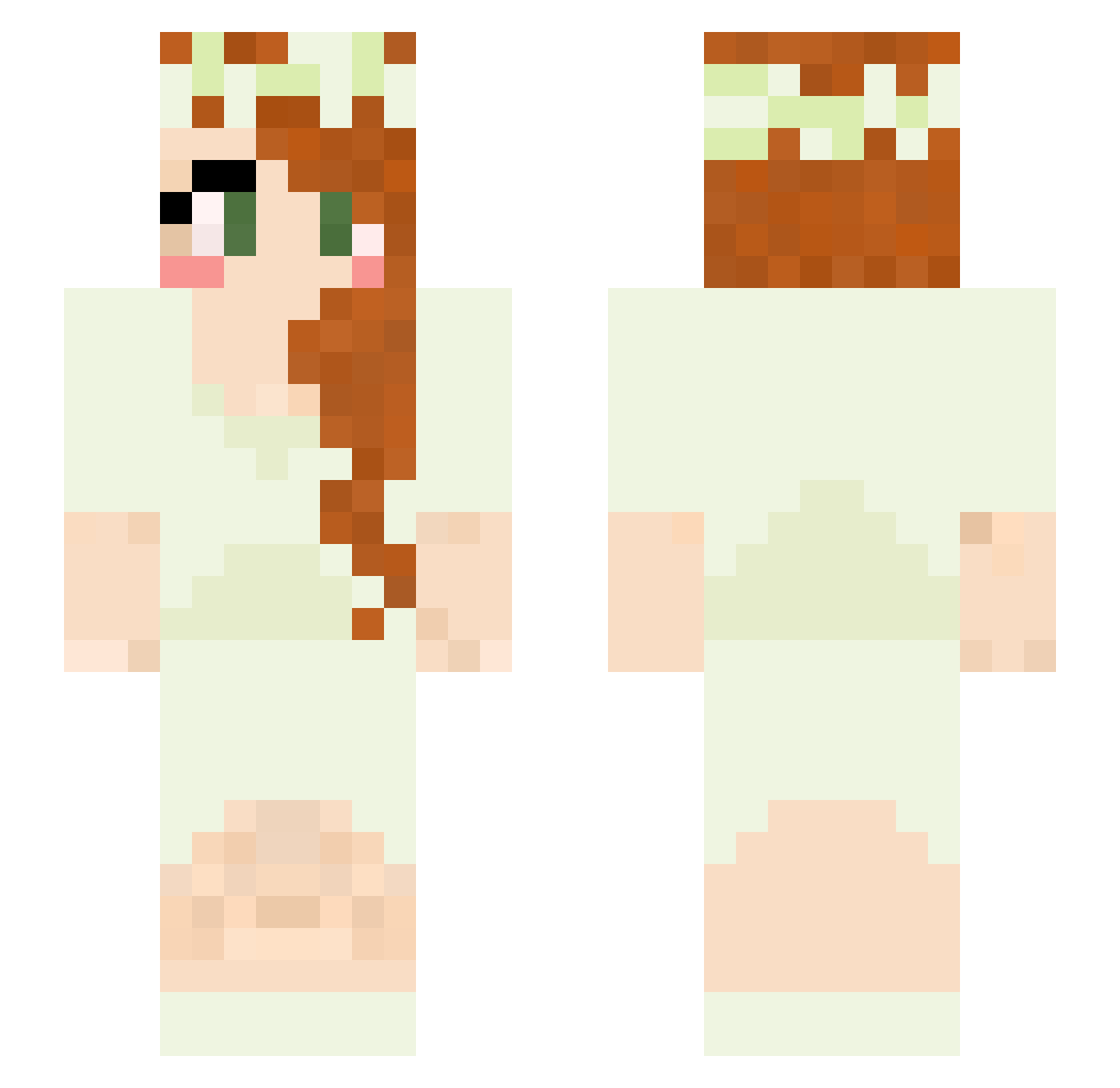 Soybliss Minecraft skin, front and back view