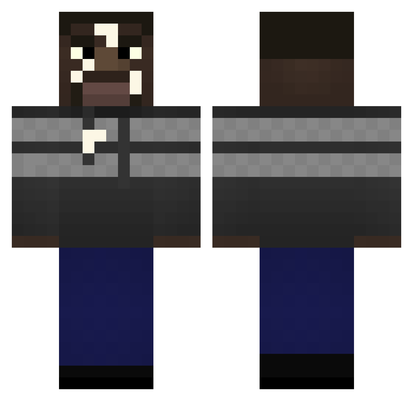 SaggSahne Minecraft skin, front and back view