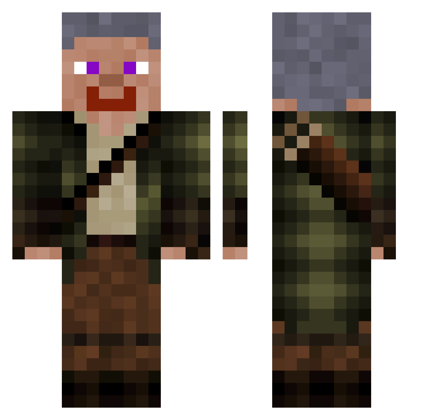 mali180 Minecraft skin, front and back view