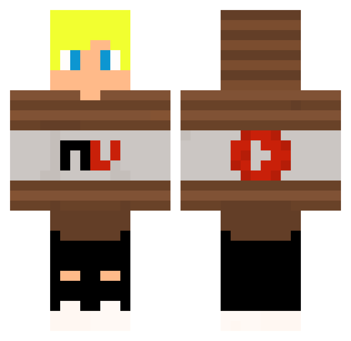 Bisnaguinha_ Minecraft skin, front and back view