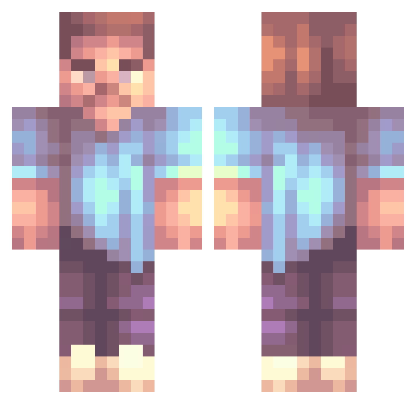 Pikachu1314 Minecraft skin, front and back view