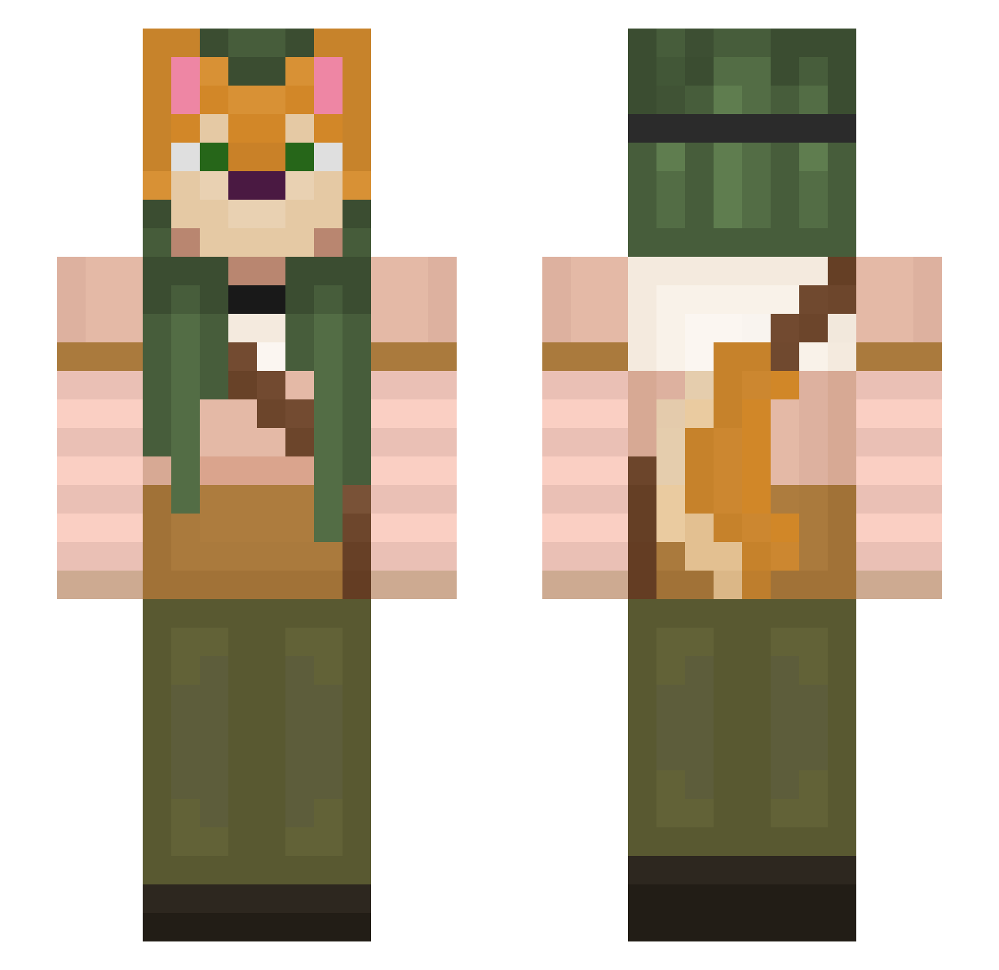Aurorasas Minecraft skin, front and back view