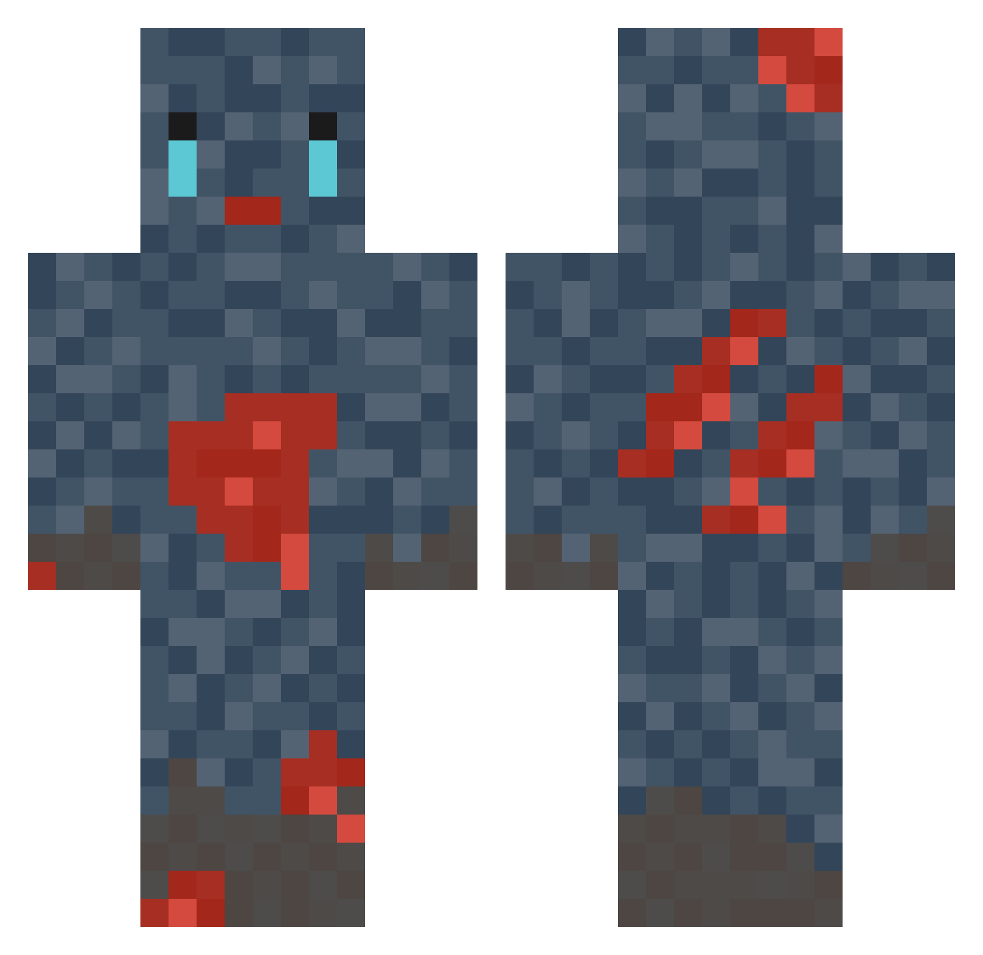 Shizz10 Minecraft skin, front and back view
