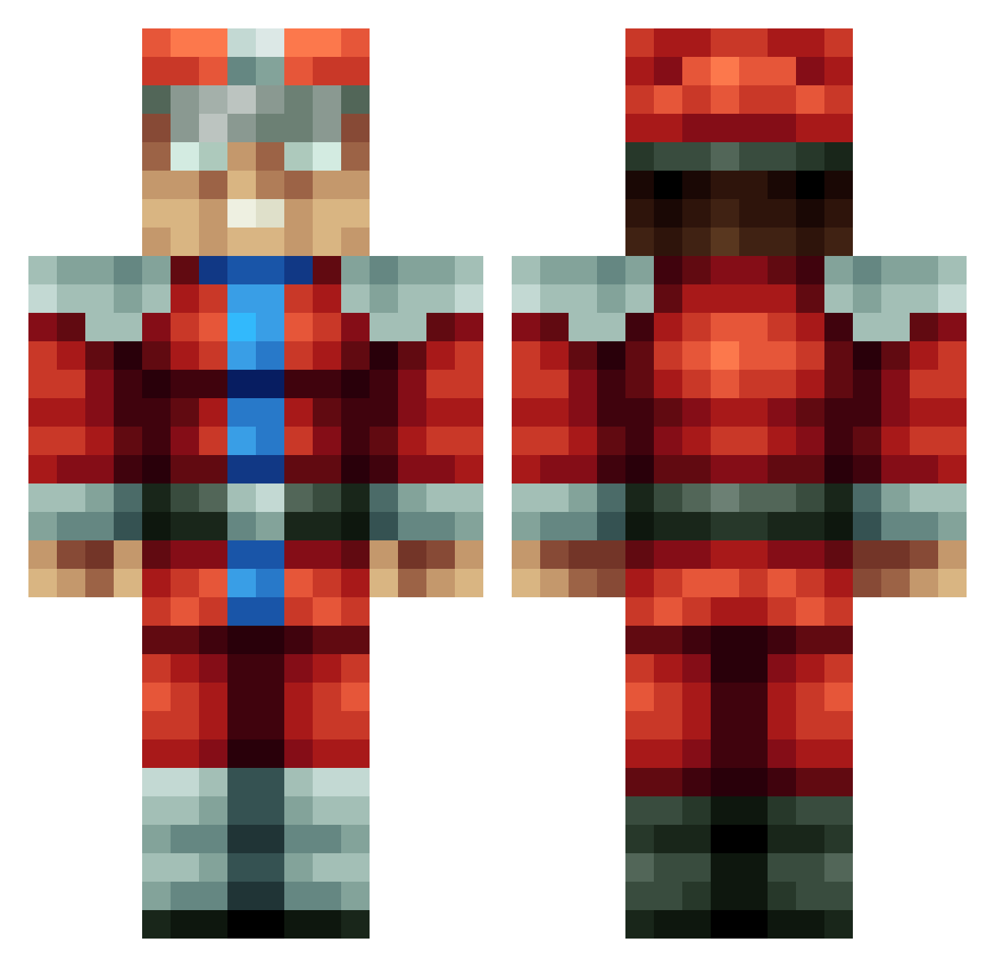 jazzawas Minecraft skin, front and back view