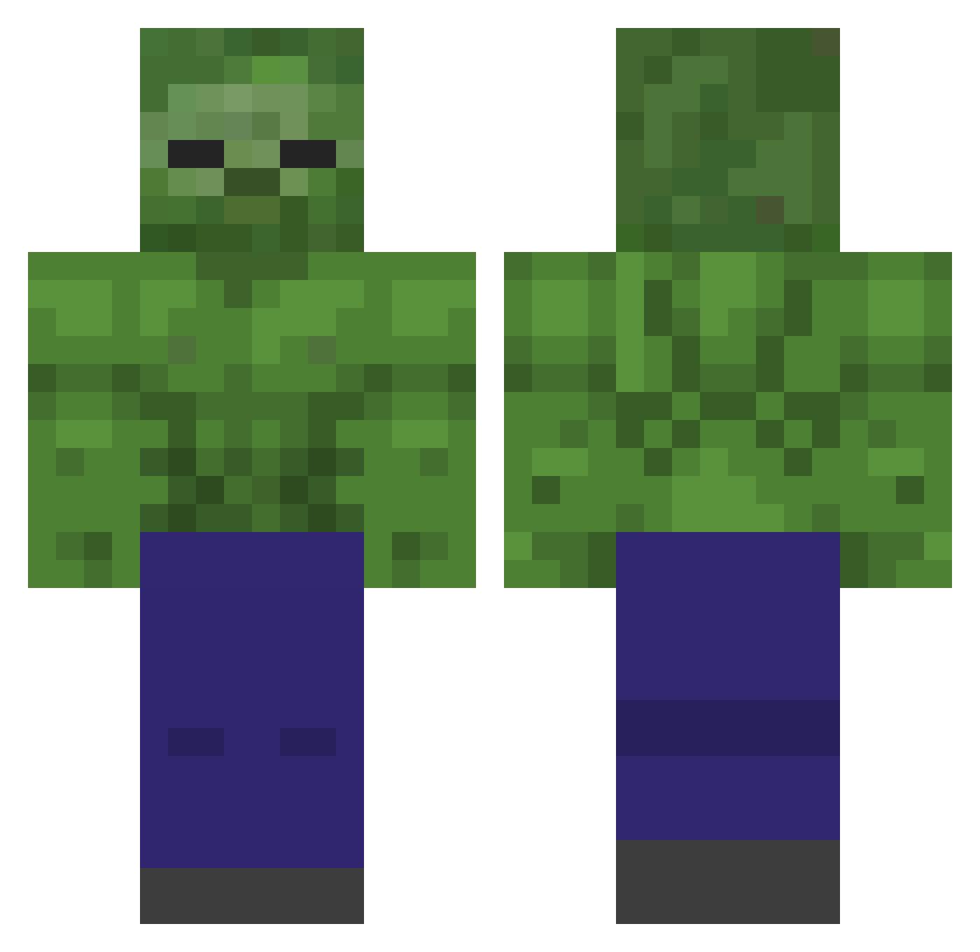 Ambur Minecraft skin, front and back view
