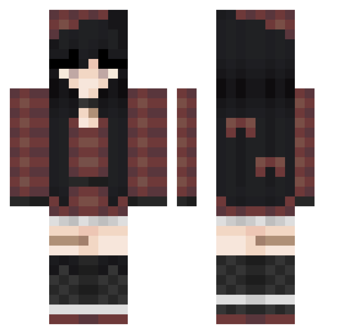 ItsumoxDanku Minecraft skin, front and back view