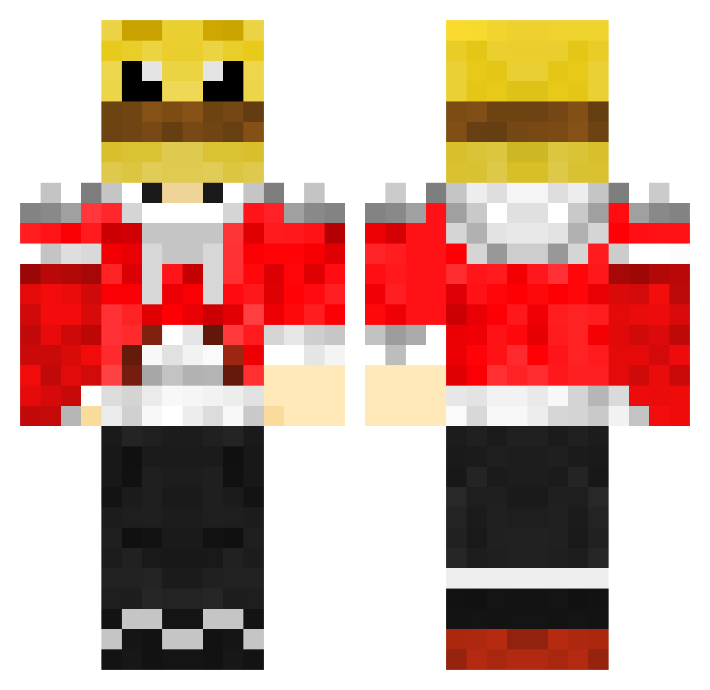 BurgerRojo Minecraft skin, front and back view
