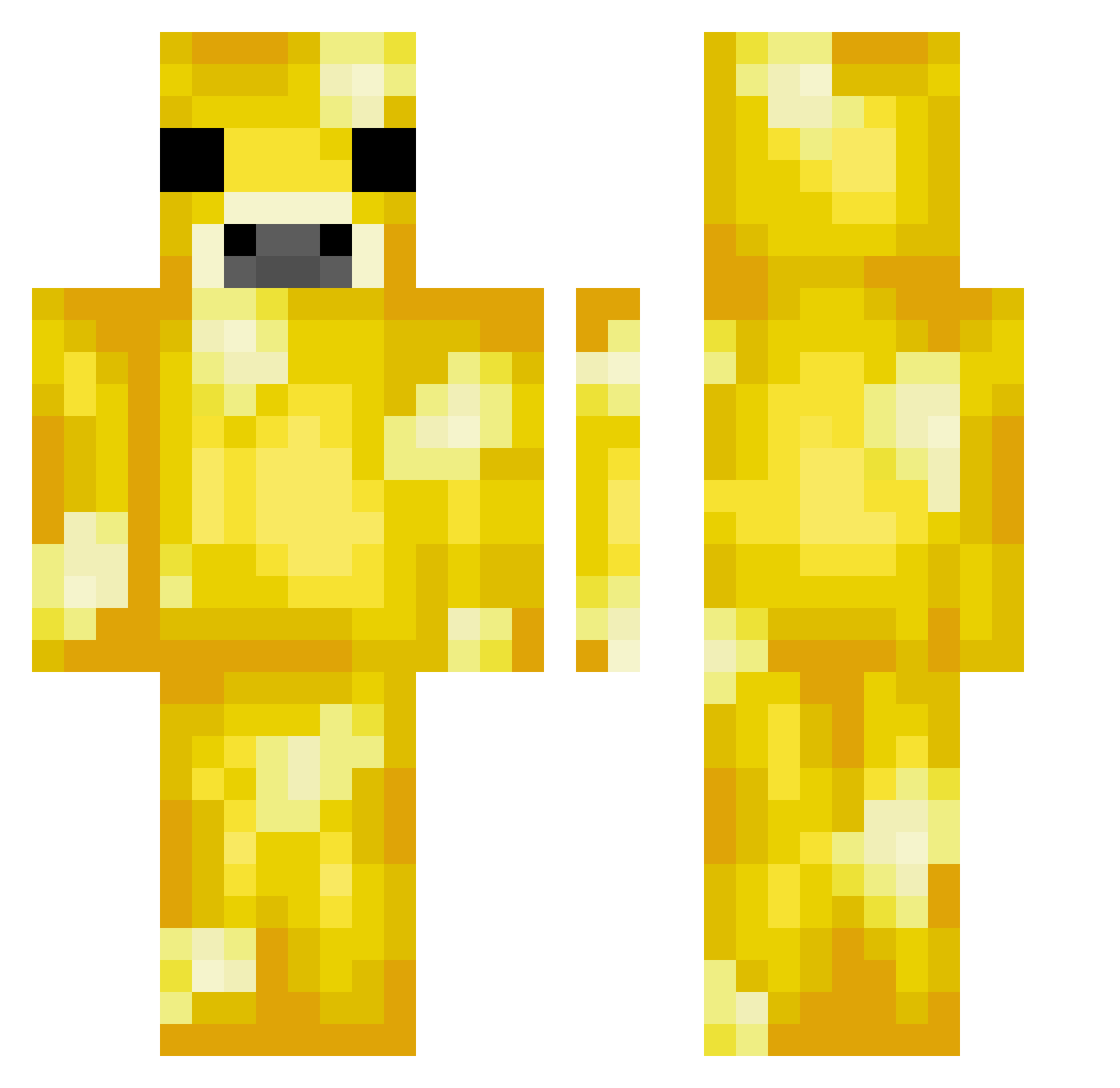 MTLA Minecraft skin, front and back view