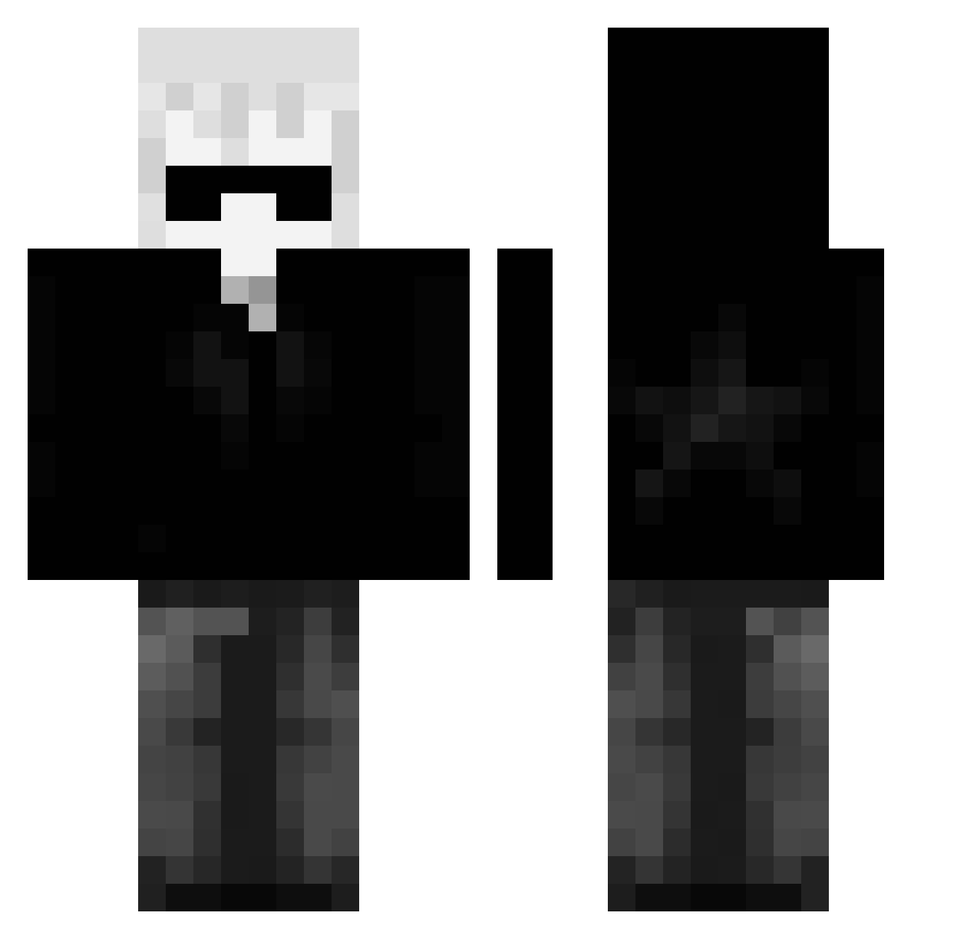 Zerciox Minecraft skin, front and back view
