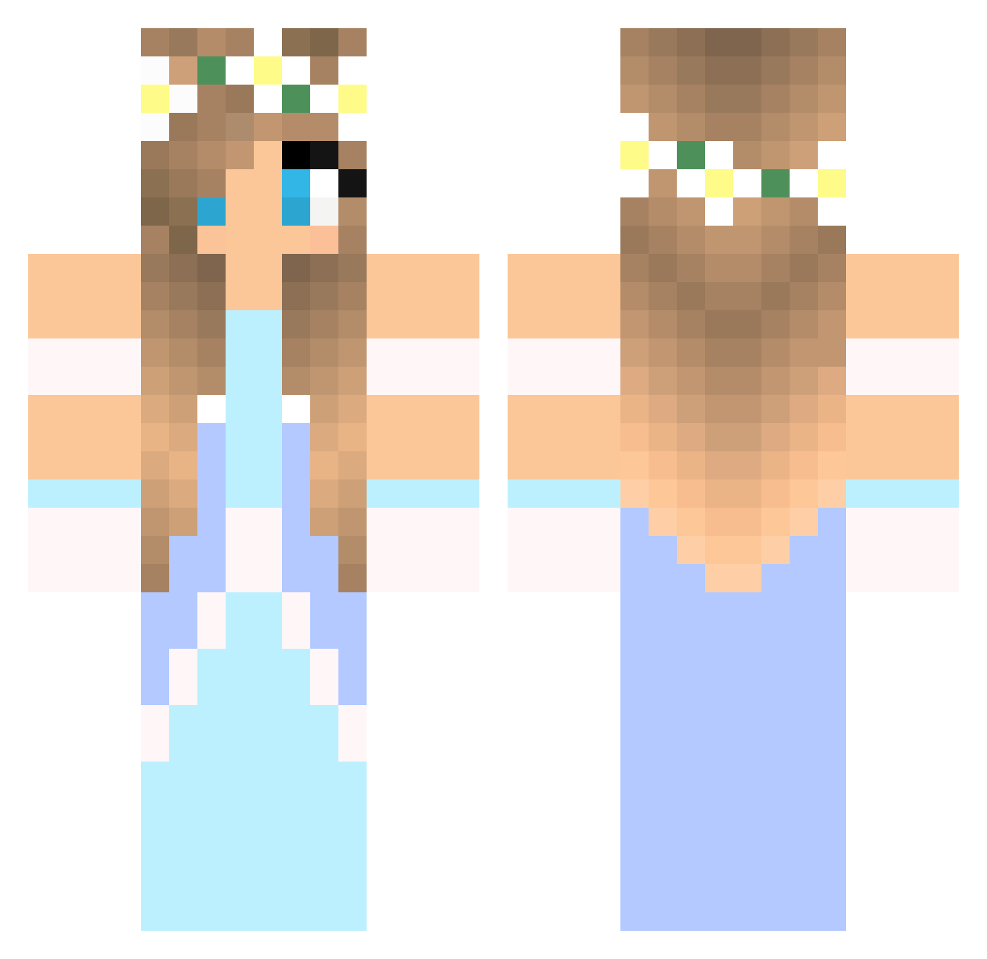 SC30K Minecraft skin, front and back view