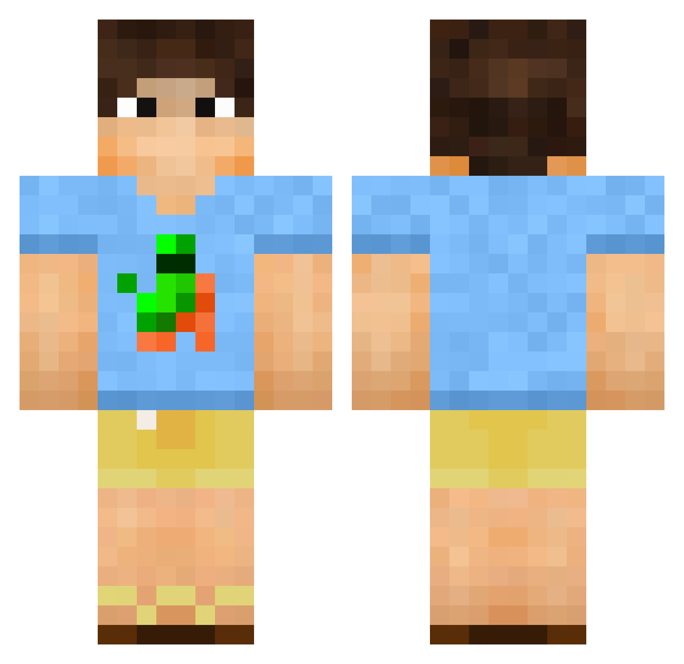 Docazy Minecraft skin, front and back view