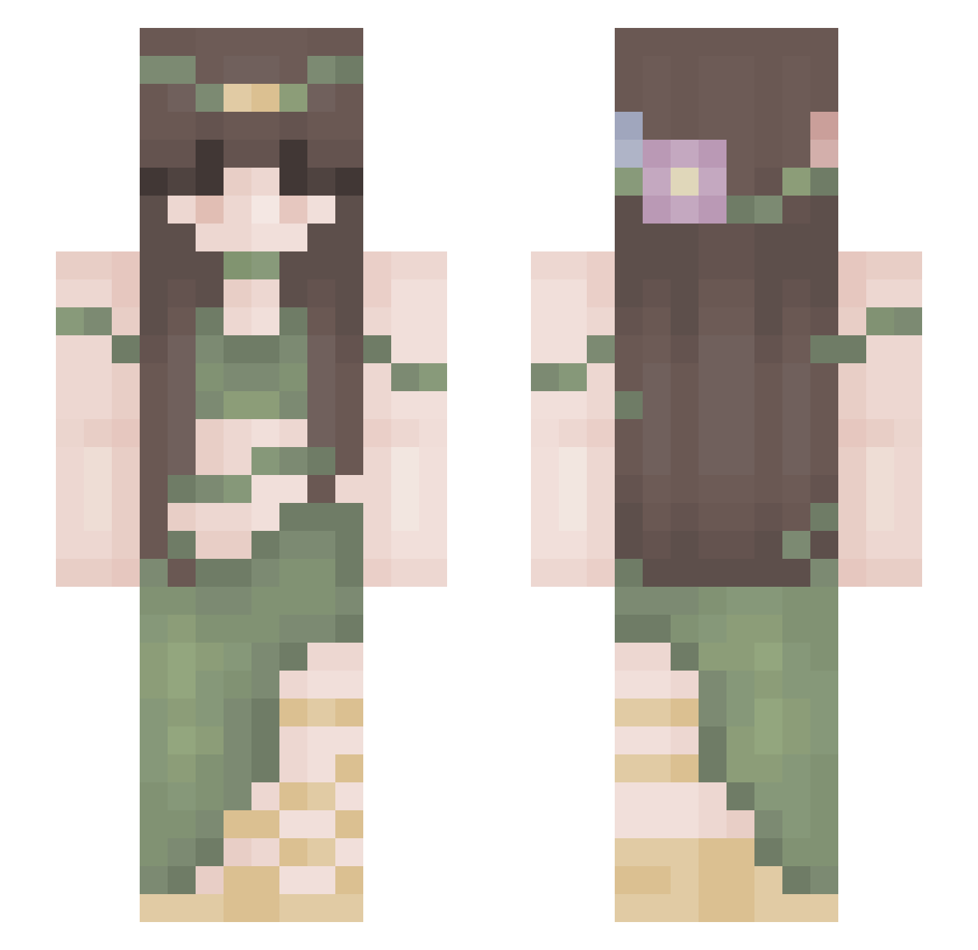 Vindication1013 Minecraft skin, front and back view