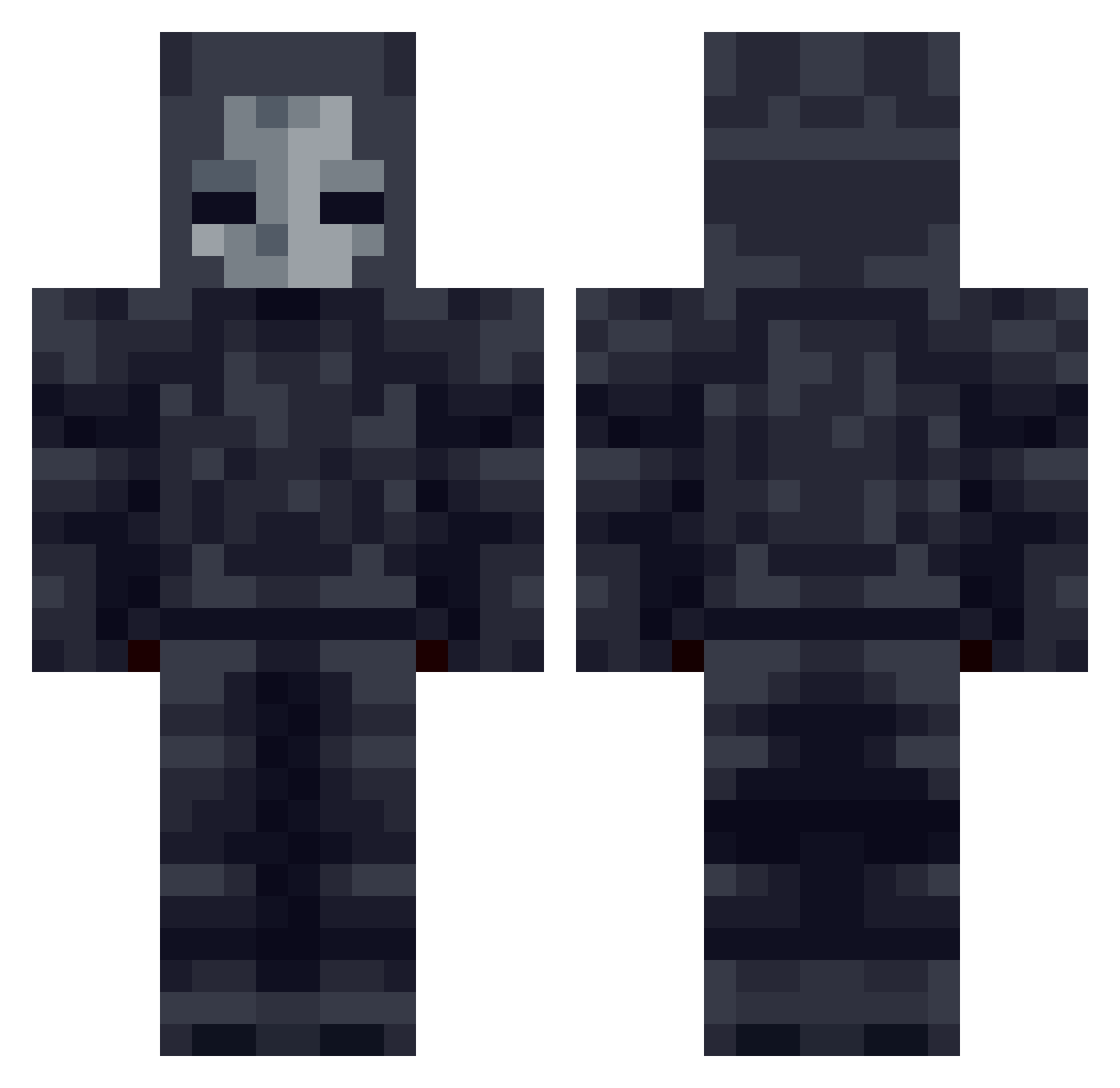 Kacra Minecraft skin, front and back view