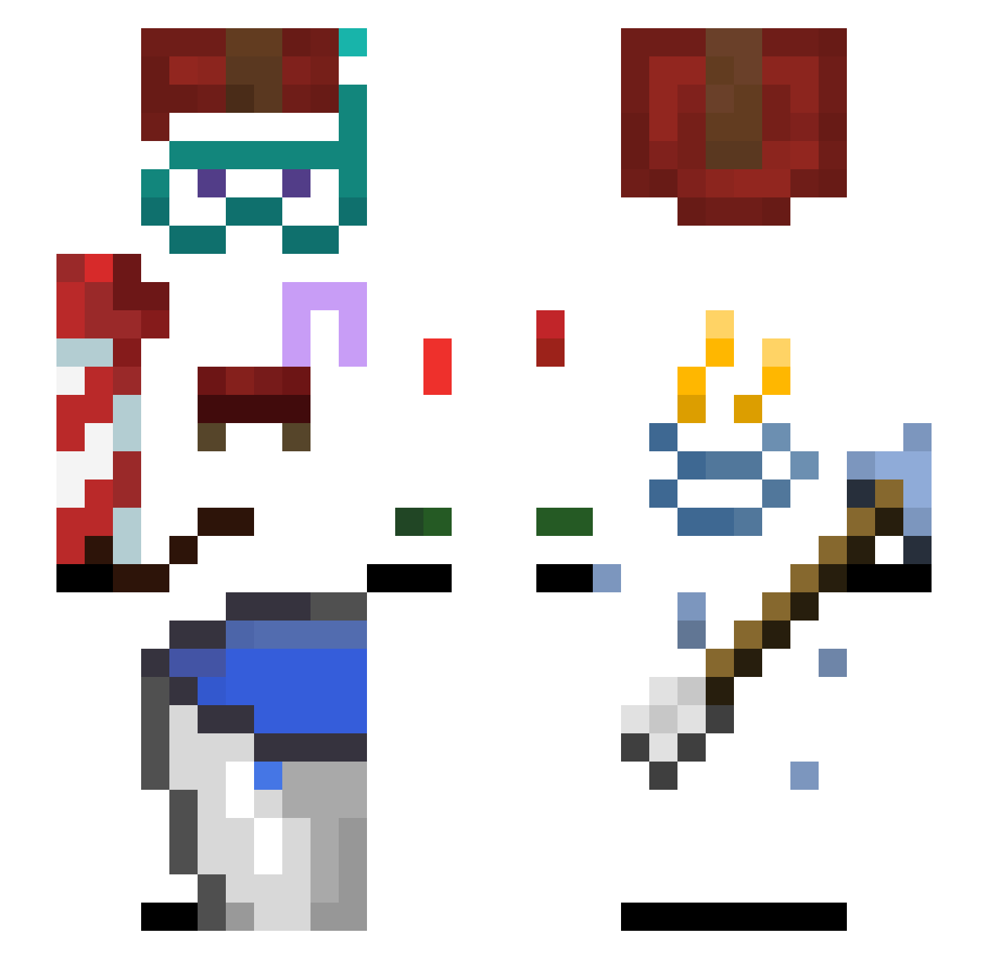 SRC_ Minecraft skin, front and back view