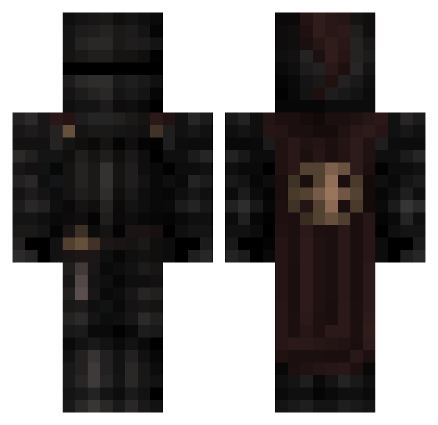 Vampgospel Minecraft skin, front and back view