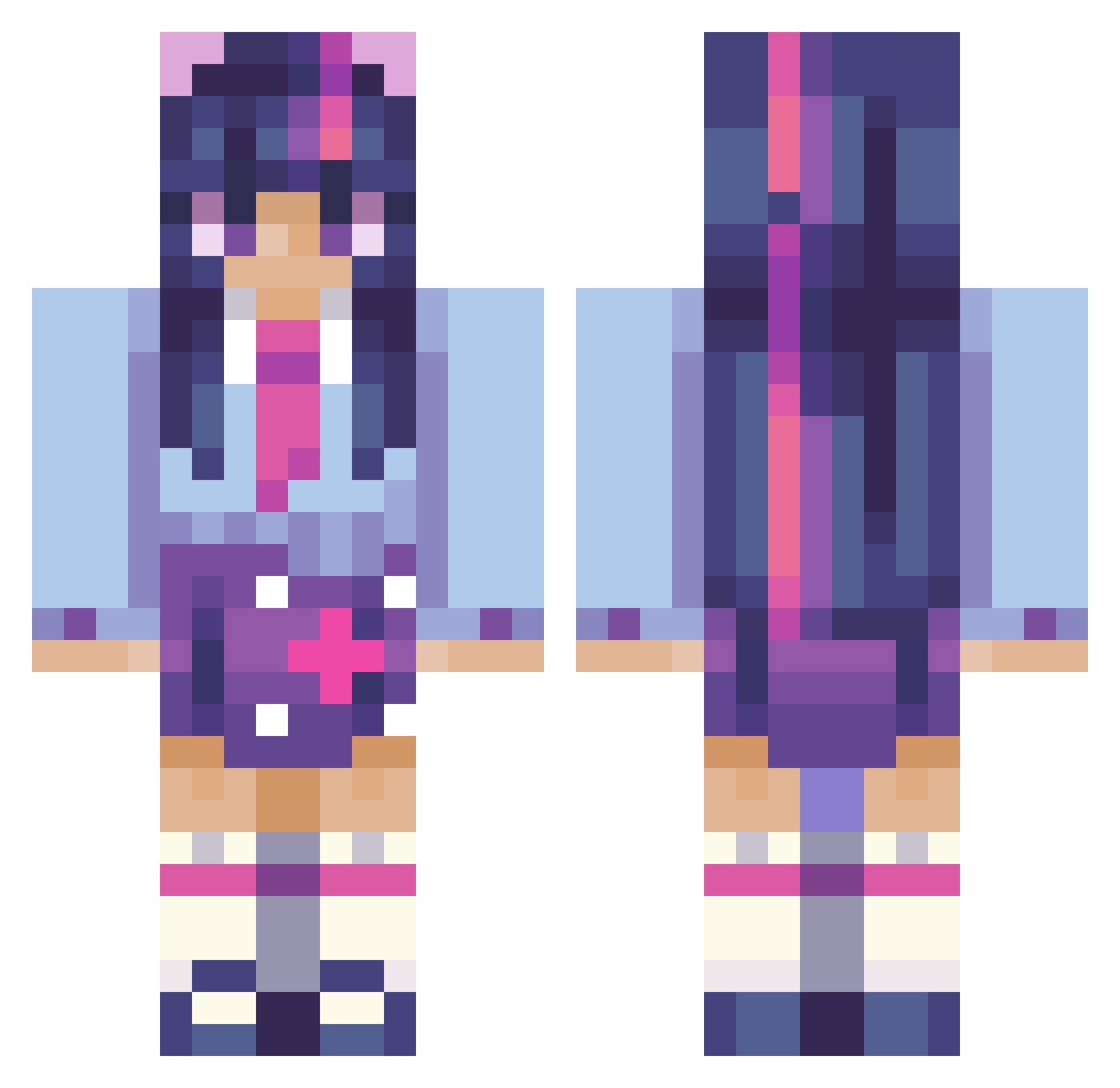Moderngamer54 Minecraft skin, front and back view