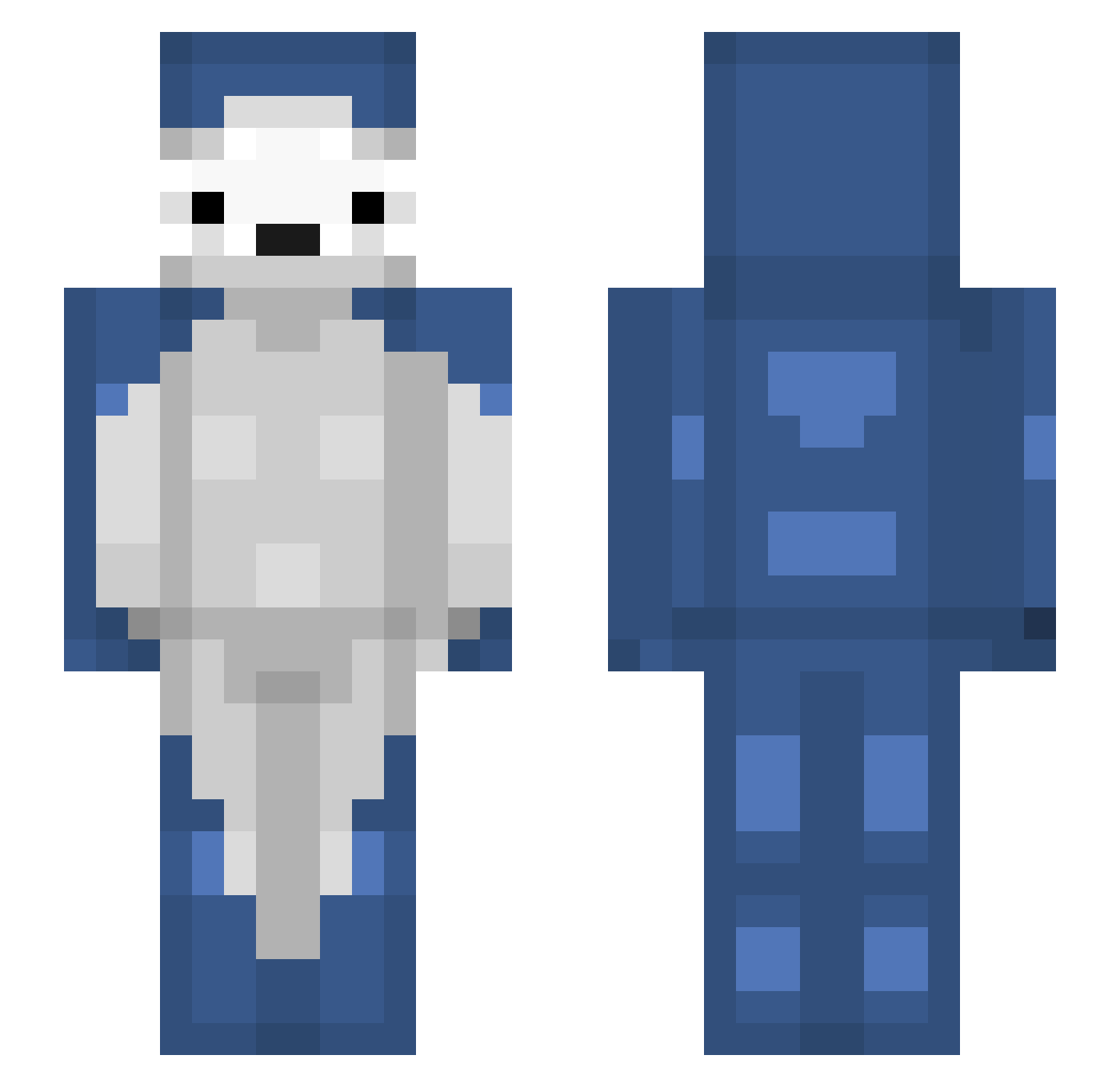 Spookul Minecraft skin, front and back view