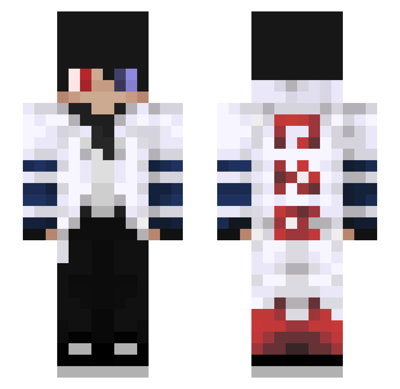 Wesdley Minecraft skin, front and back view