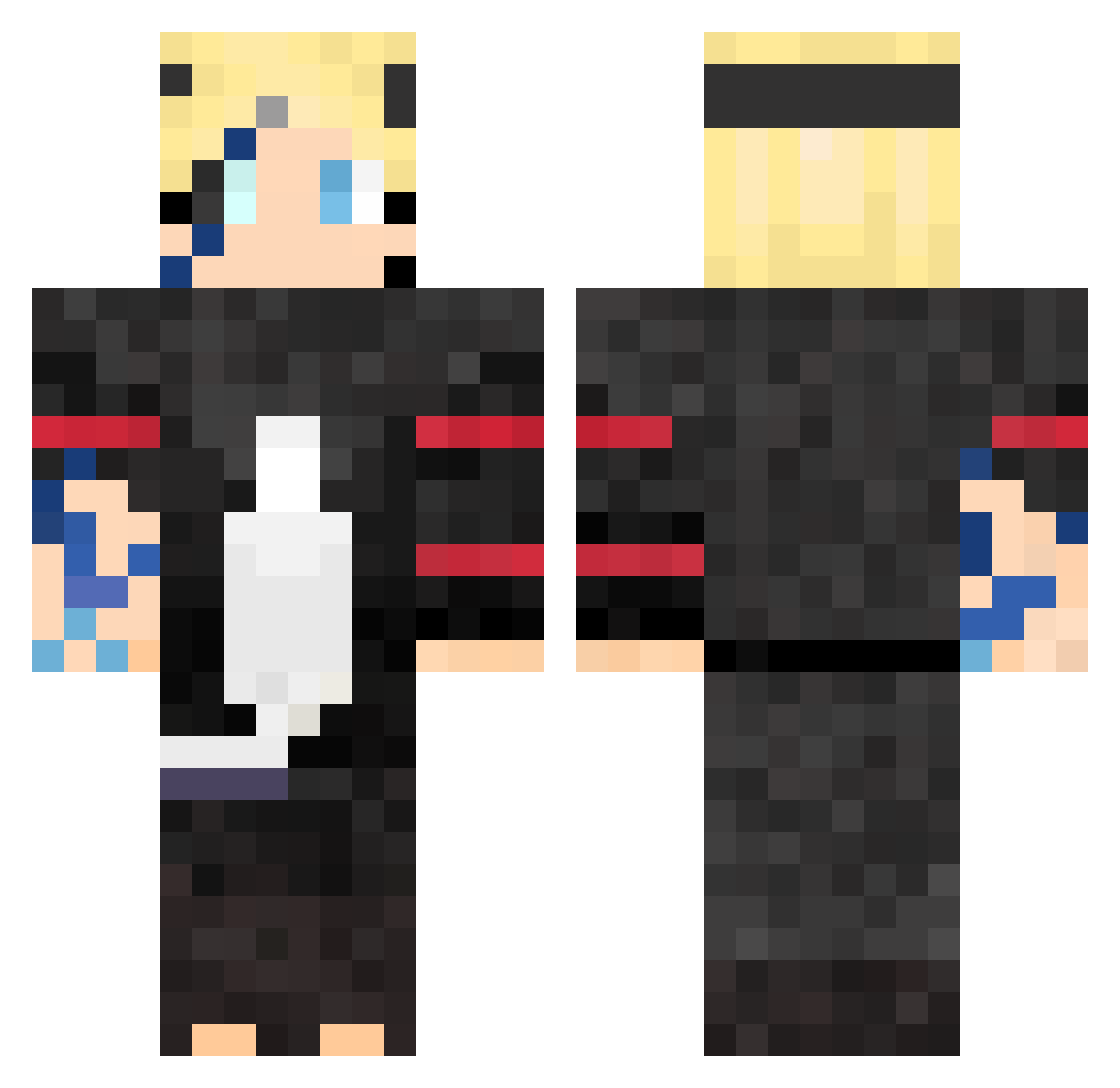 Zaguno Minecraft skin, front and back view