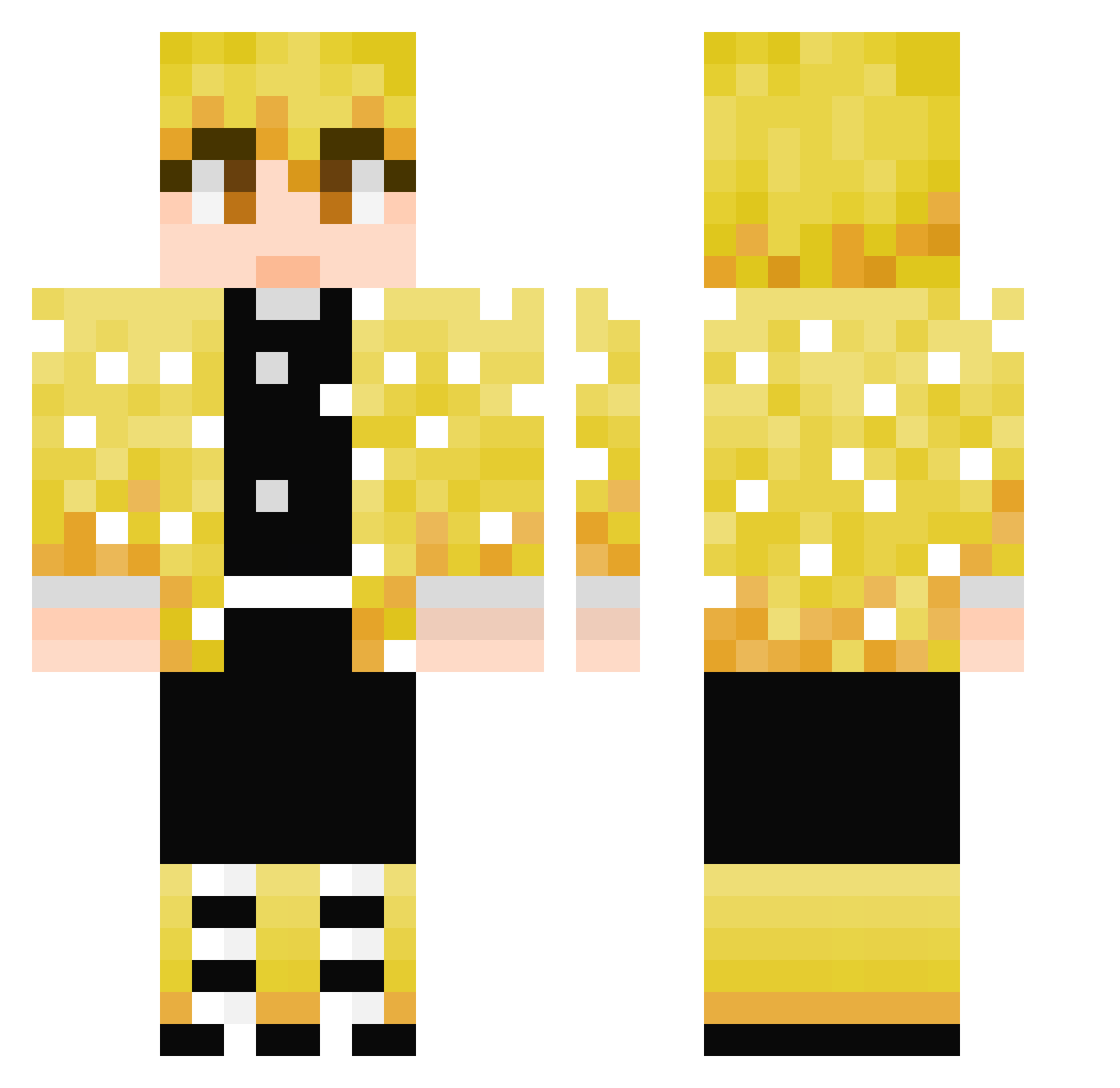 Ravenous Minecraft skin, front and back view