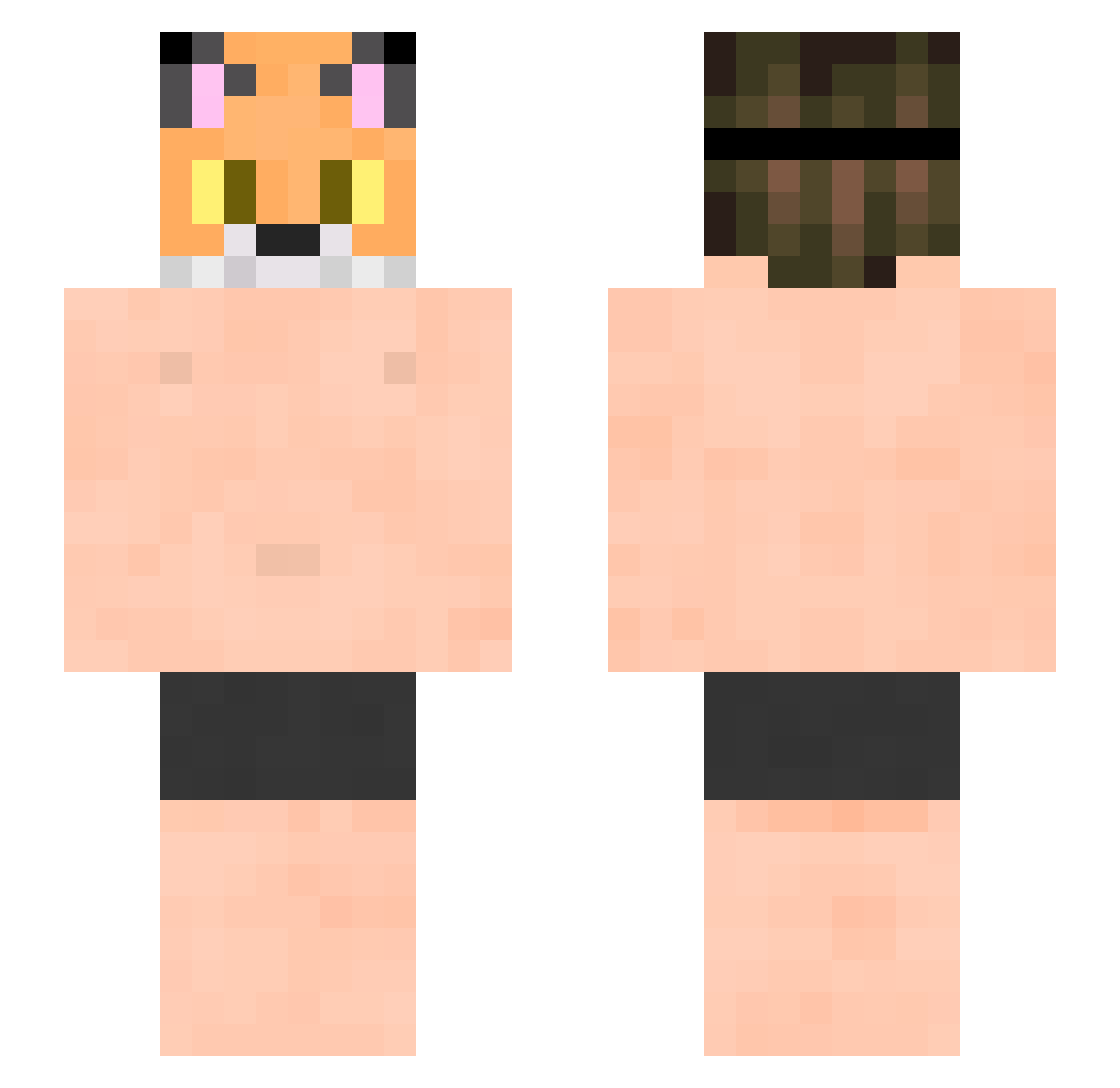 A_D_God Minecraft skin, front and back view