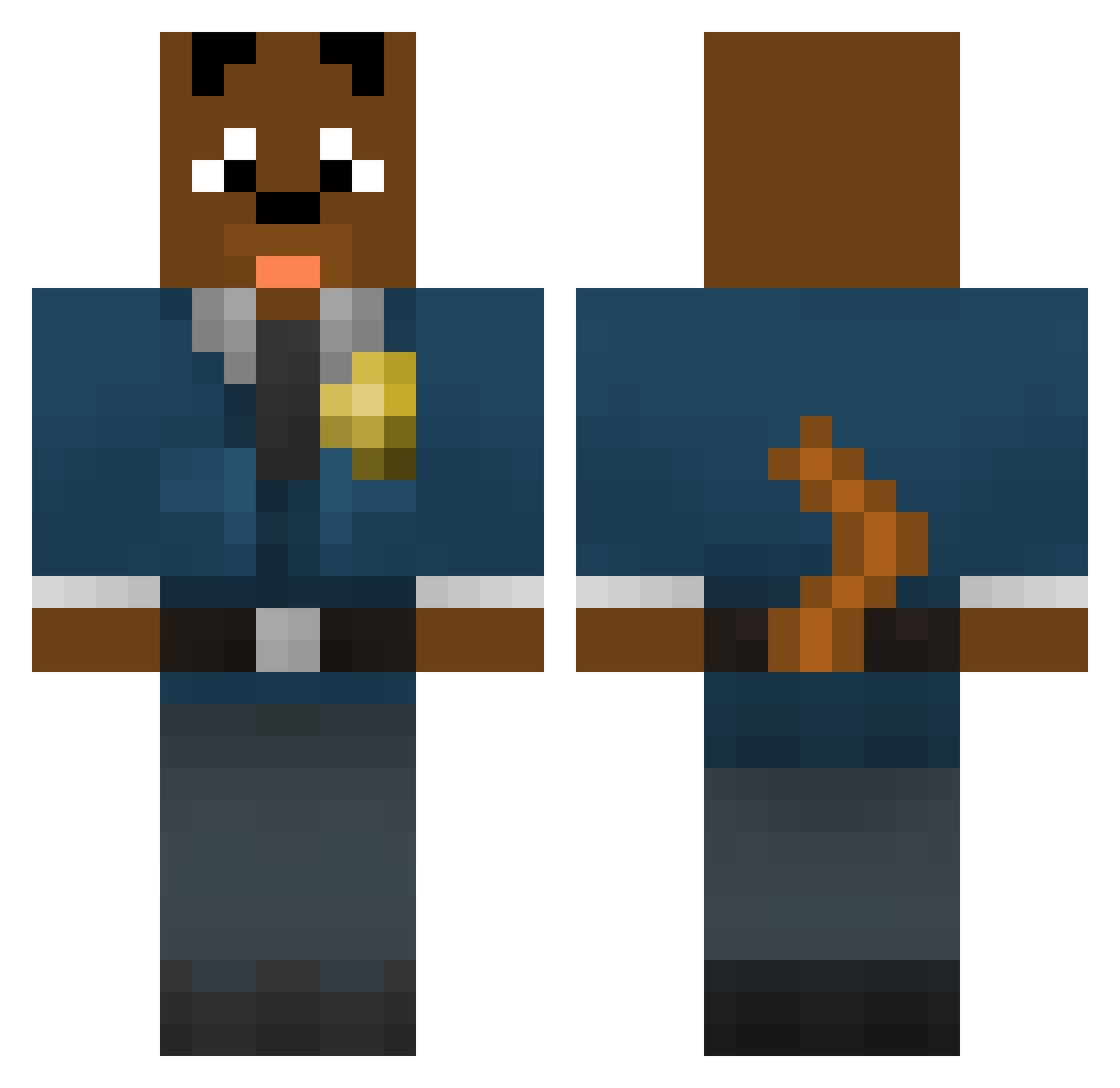 skulltacker57 Minecraft skin, front and back view