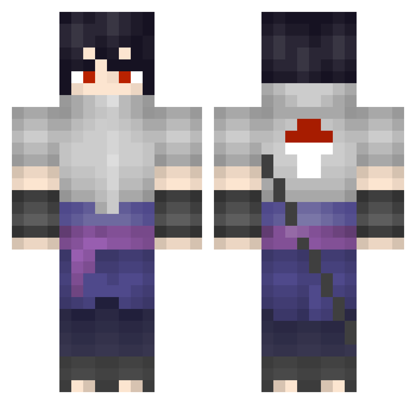 derfwert Minecraft skin, front and back view
