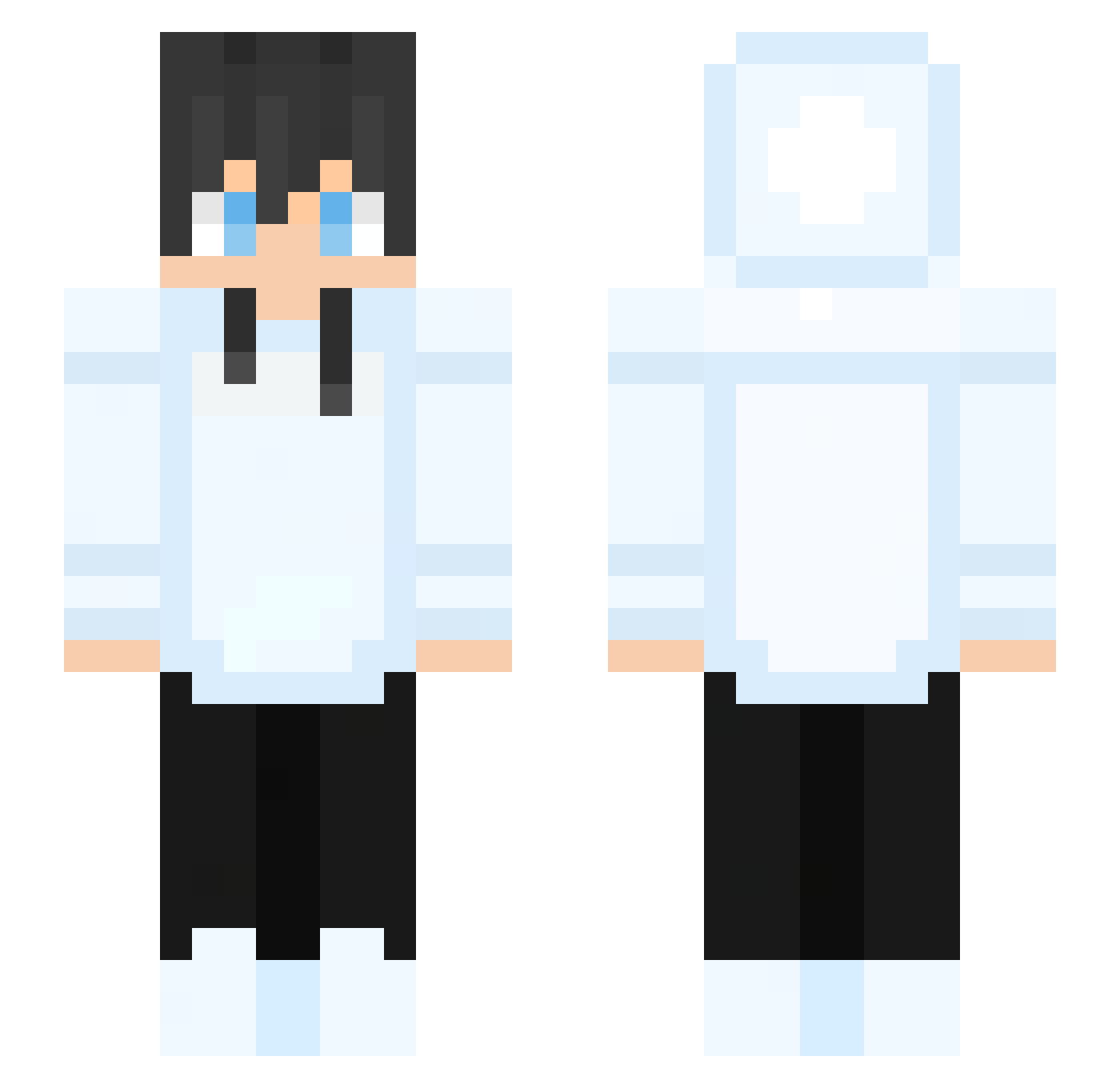SUBHOPLAYZz Minecraft skin, front and back view