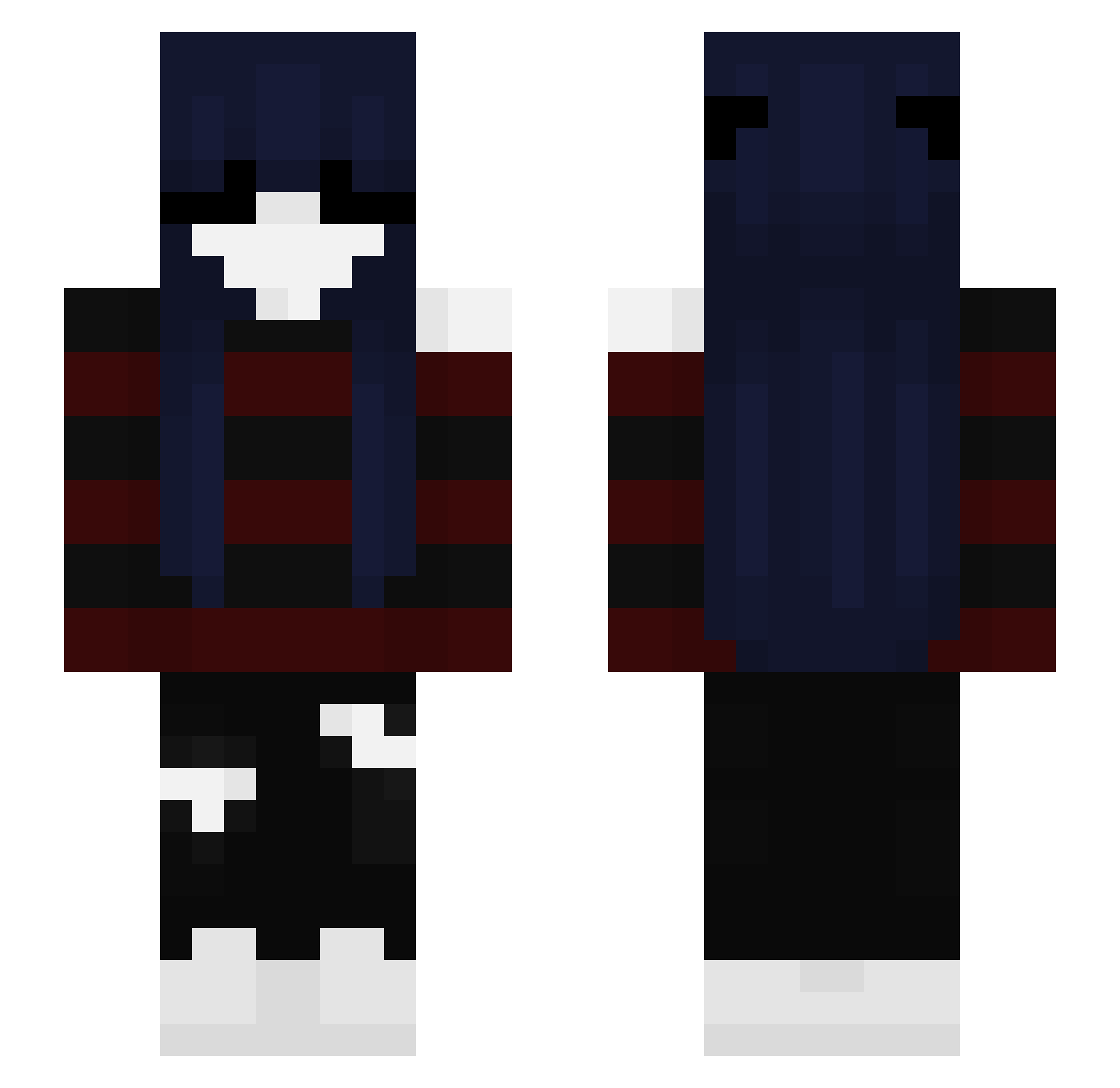 poizionedberries Minecraft skin, front and back view