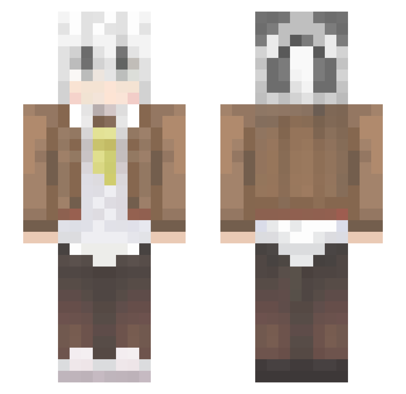 StudentR1 Minecraft skin, front and back view