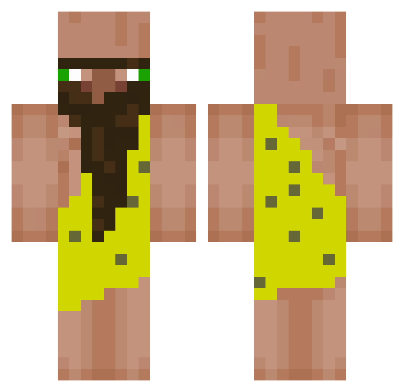 GROOTFOOD Minecraft skin, front and back view