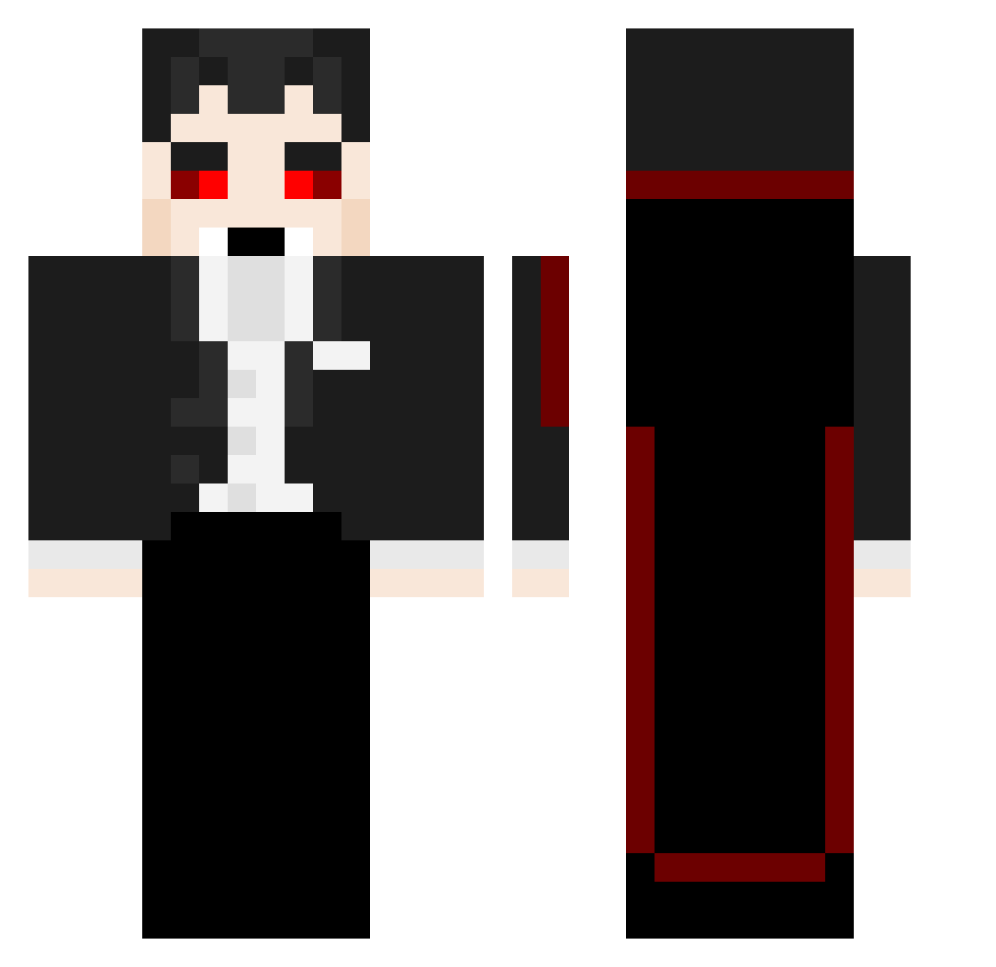 Zathiar Minecraft skin, front and back view