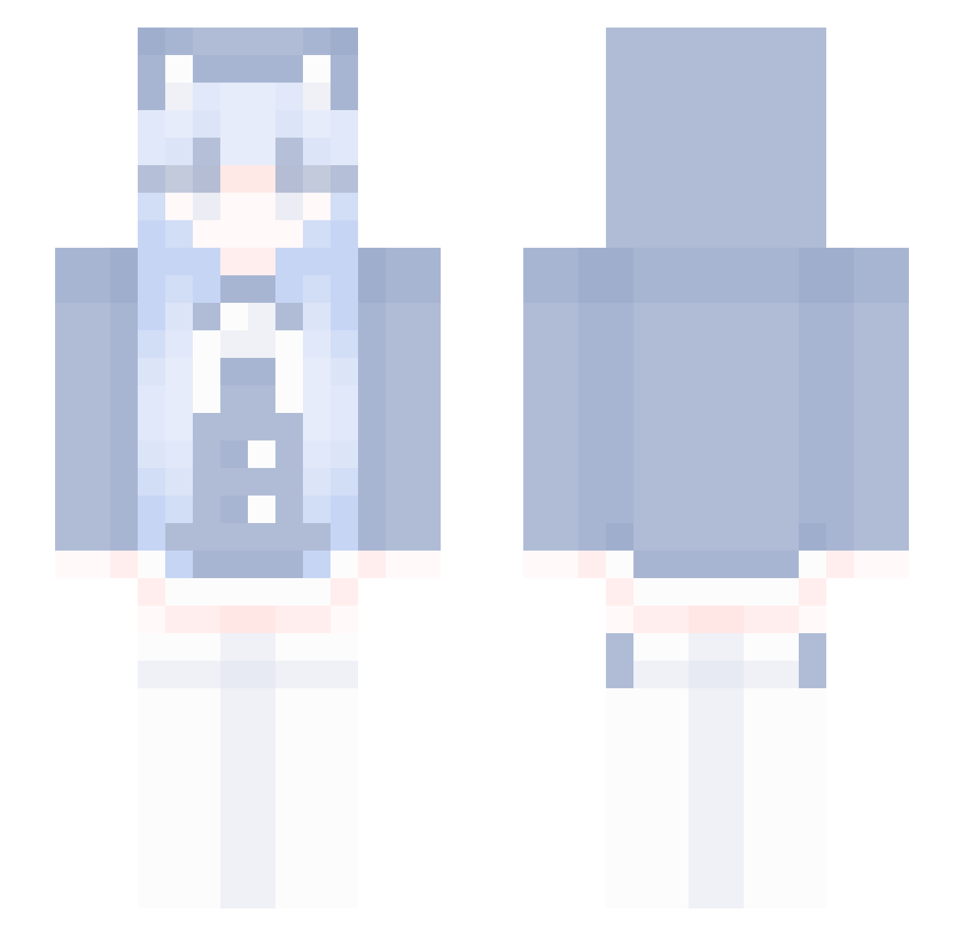 Qeri Minecraft skin, front and back view