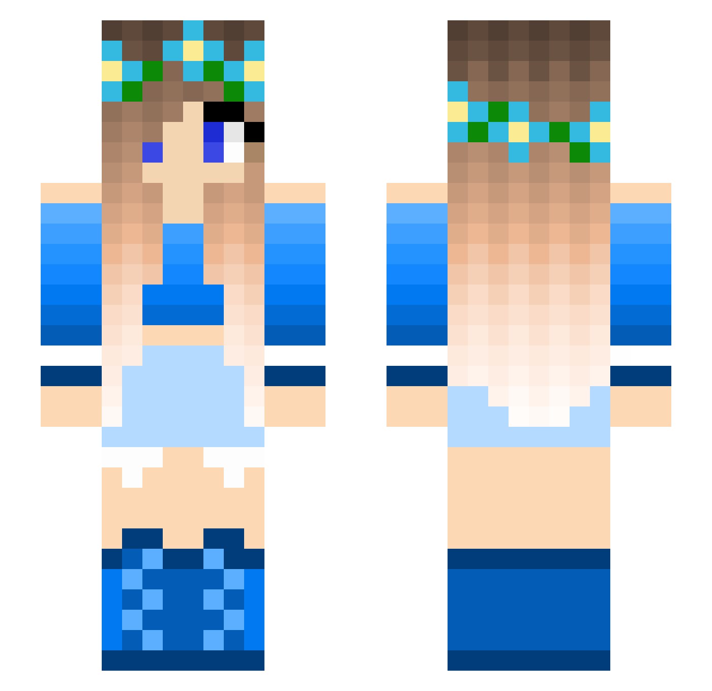 silfy Minecraft skin, front and back view