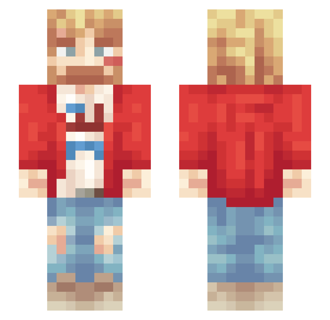 Wocter Minecraft skin, front and back view