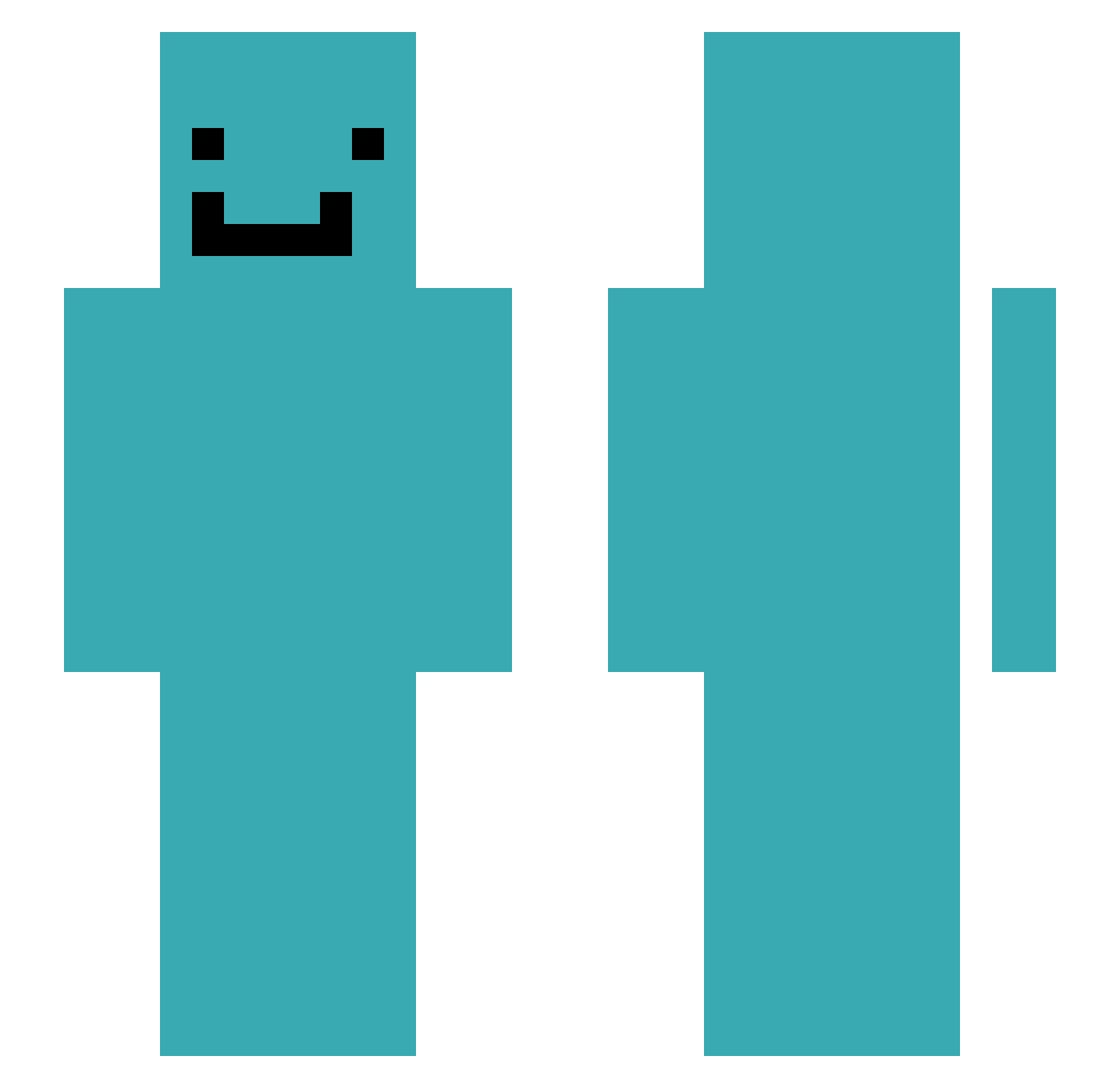 PoopJuice Minecraft skin, front and back view